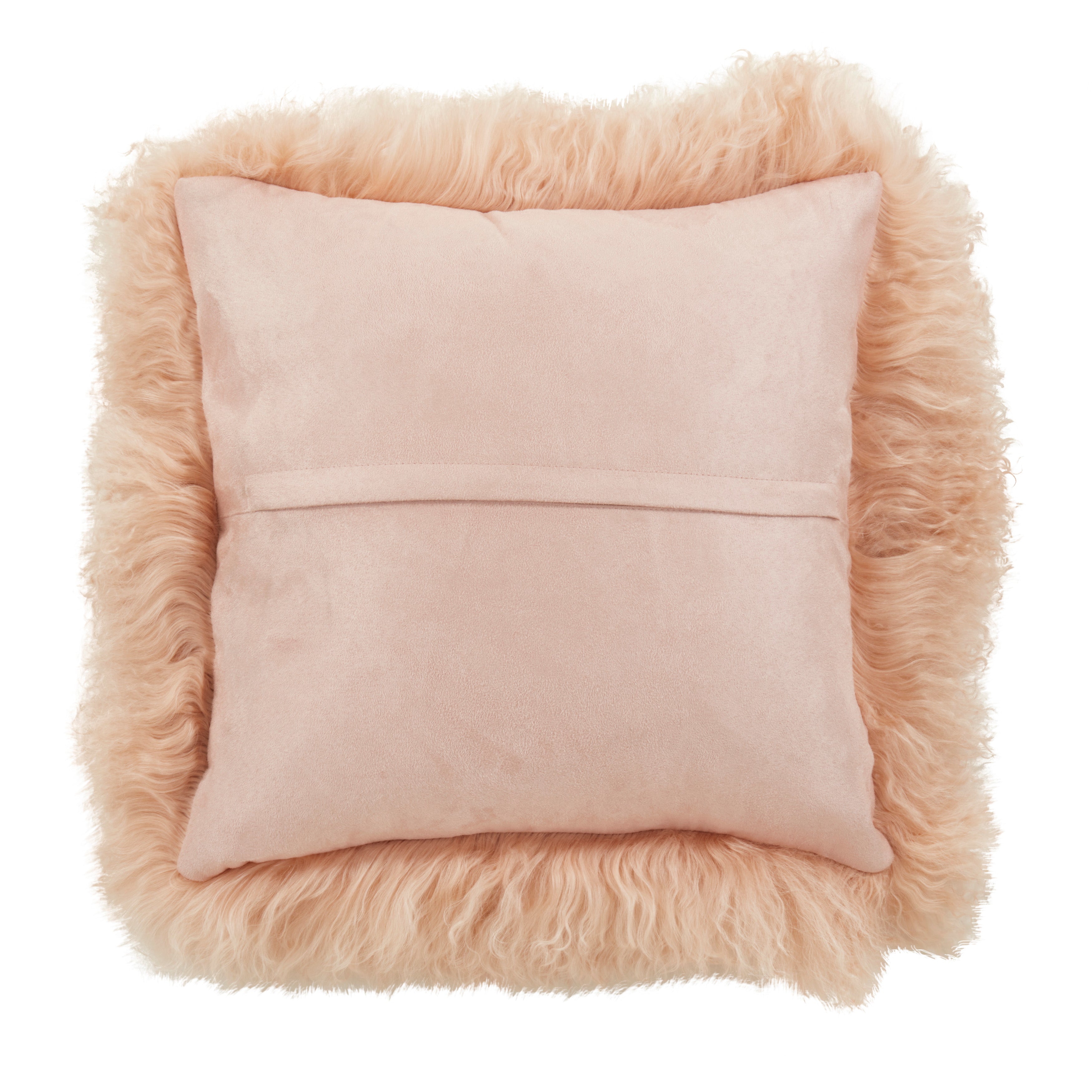 100% Wool Mongolian Lamb Fur Square Throw Pillow