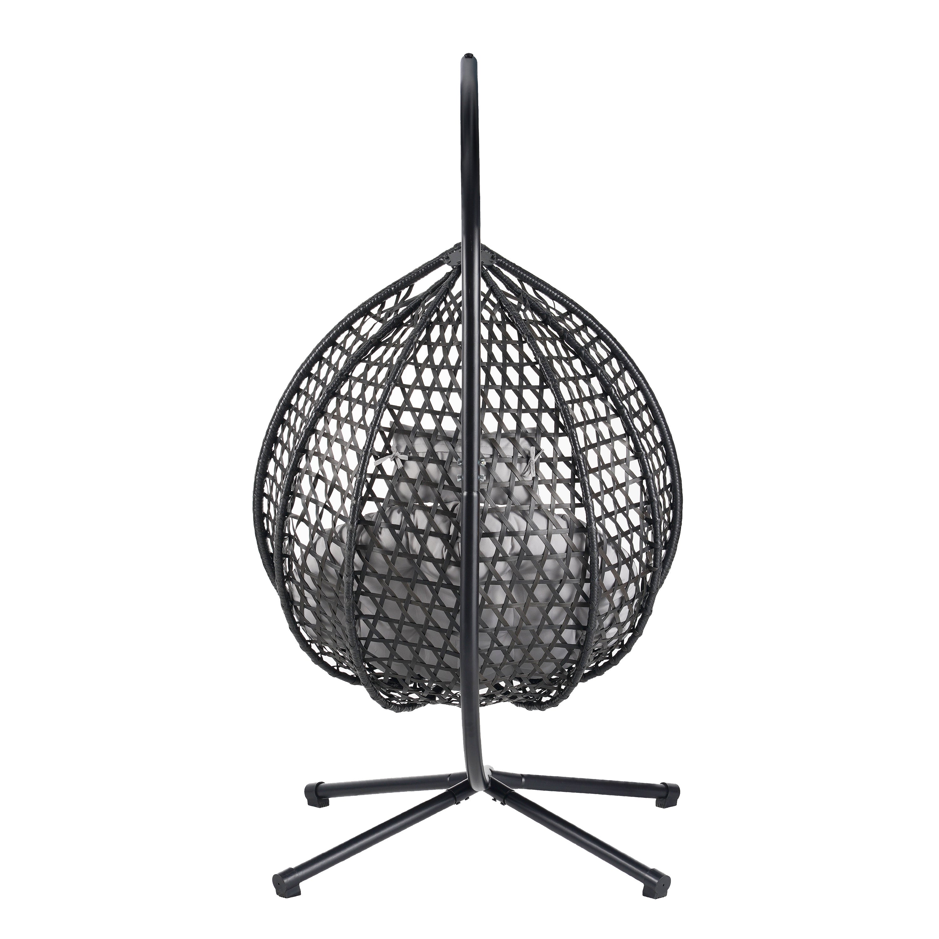 Hanging Swinging Egg Chair with Rattan Weaving, Base Included