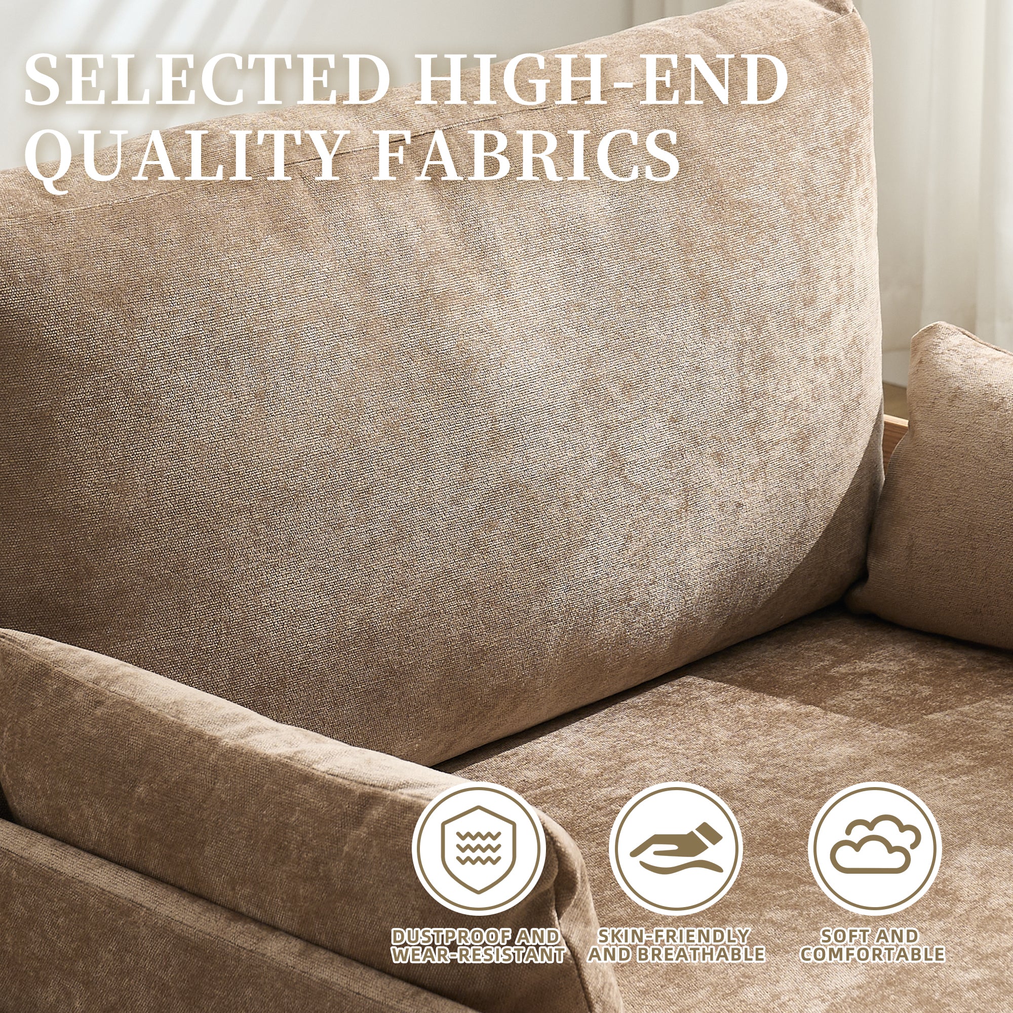 Mid-Century Modern Chenille Foldable Sofa Bed Recliner