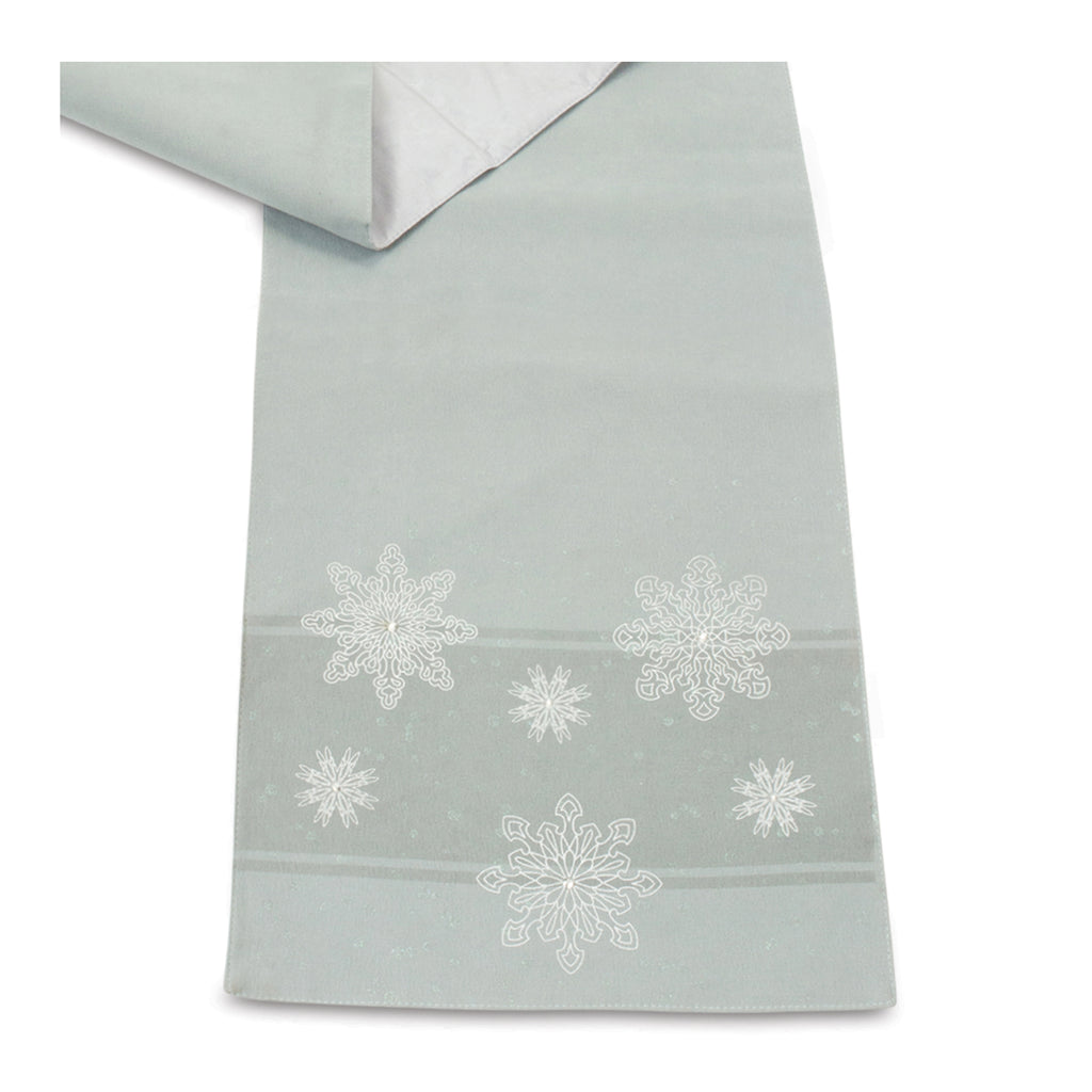 Embroidered Snowflake Table Runner 72"