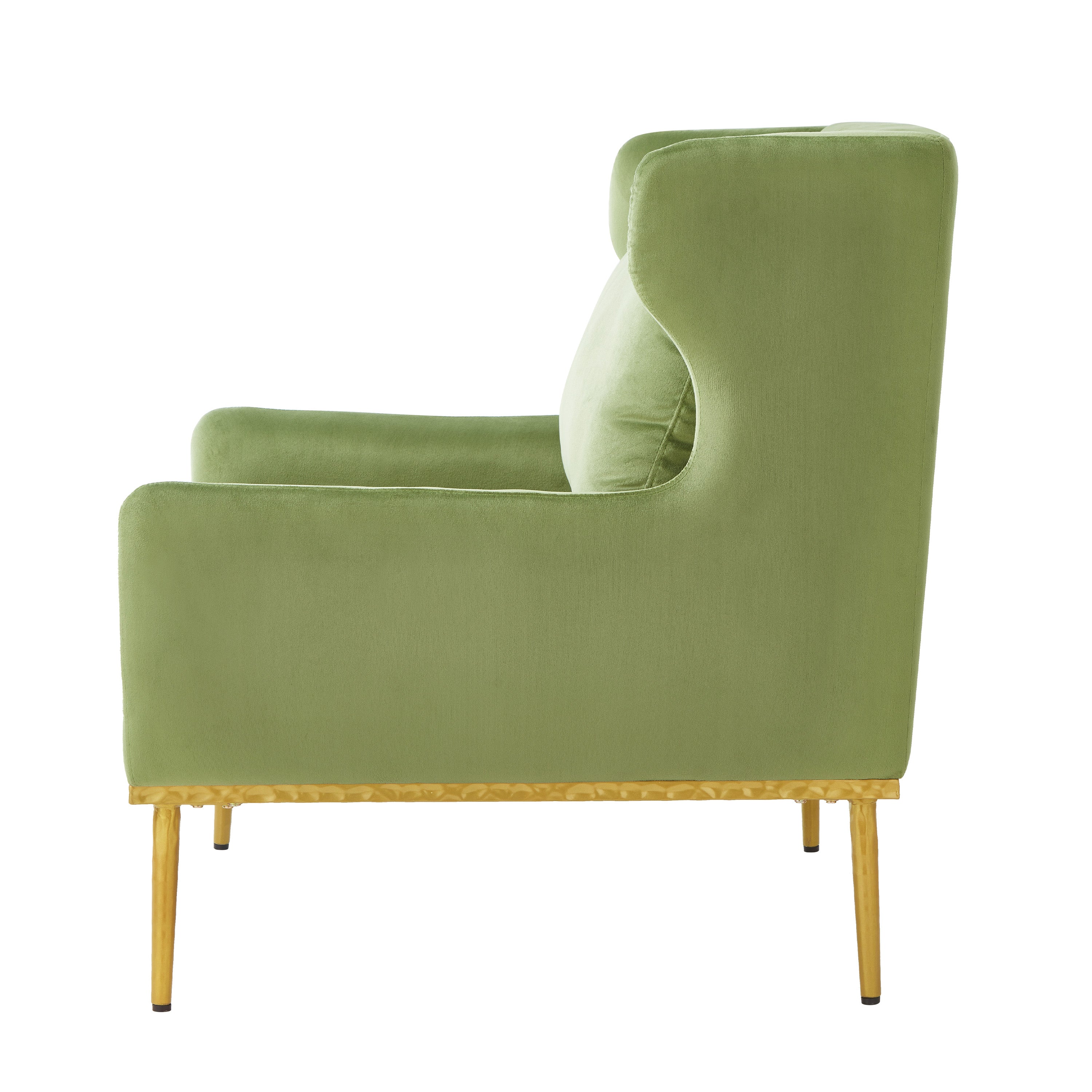 Modern Armchair Velvet Accent Chair Reading Chair Single Sofa Chair for Living Room, Bedroom, or Reading Corner, Beige