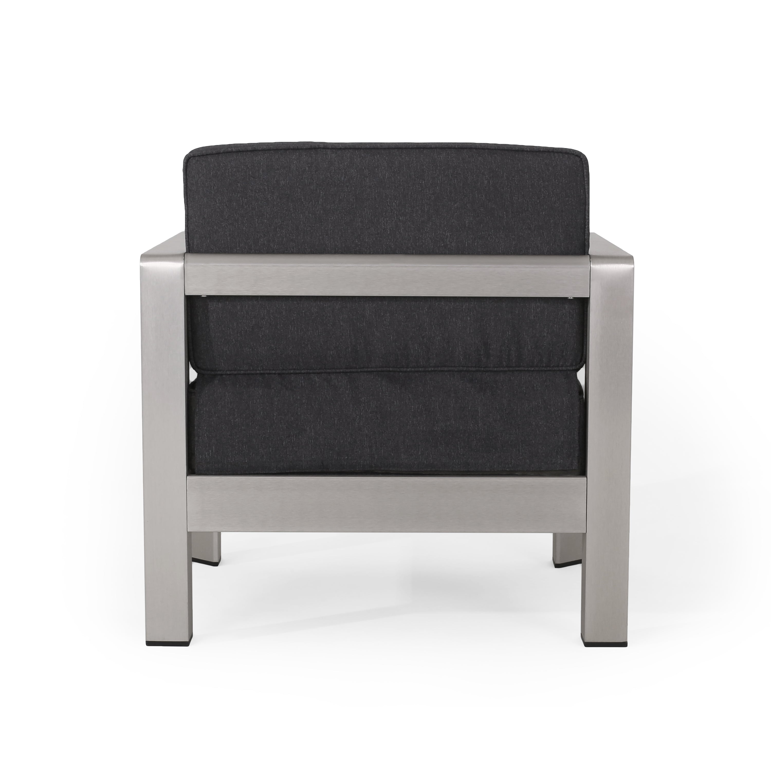 Rutile Outdoor Club Chair with Aluminum Frame and Open Back