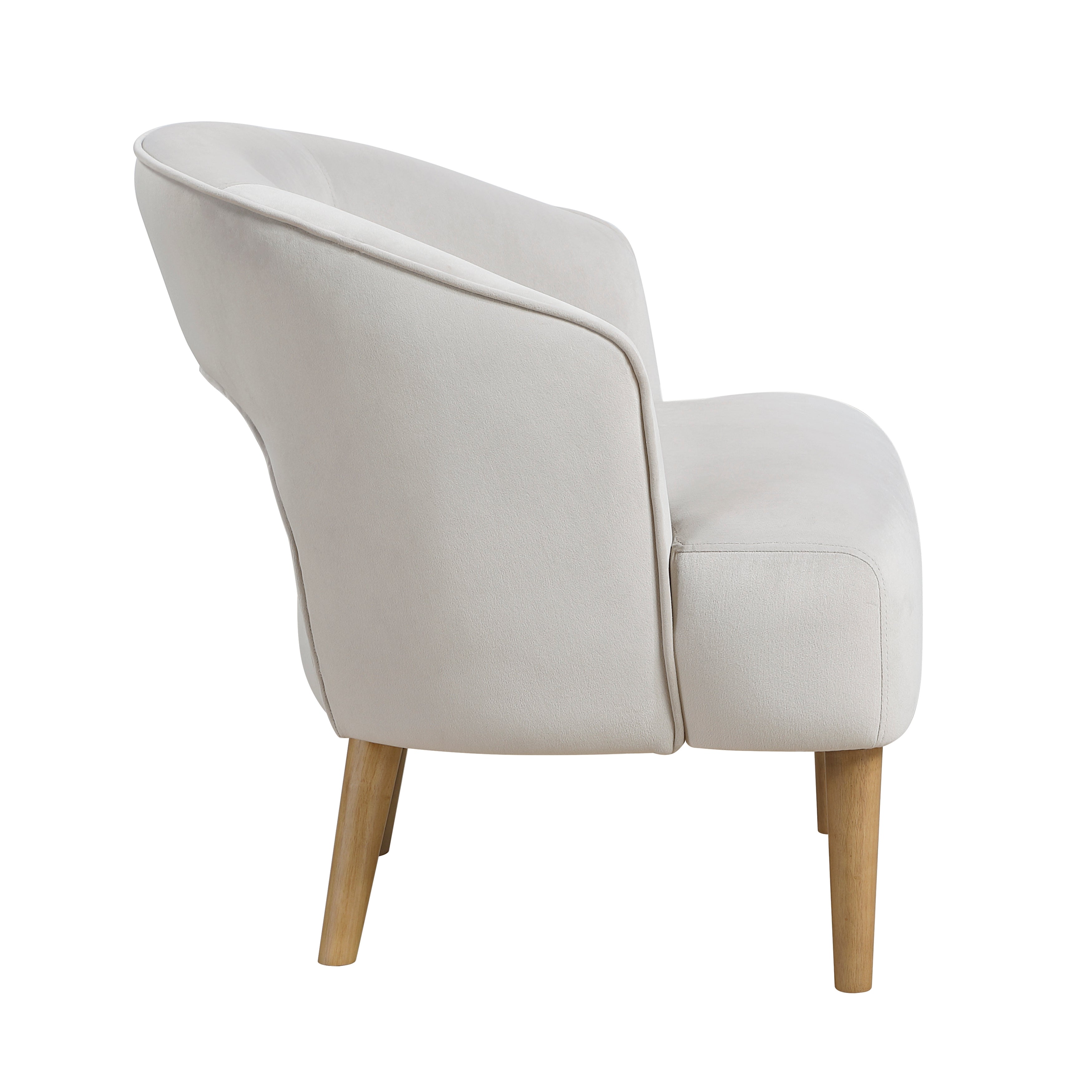 Modern Plush Velvet Open Back Barrel Accent Chair