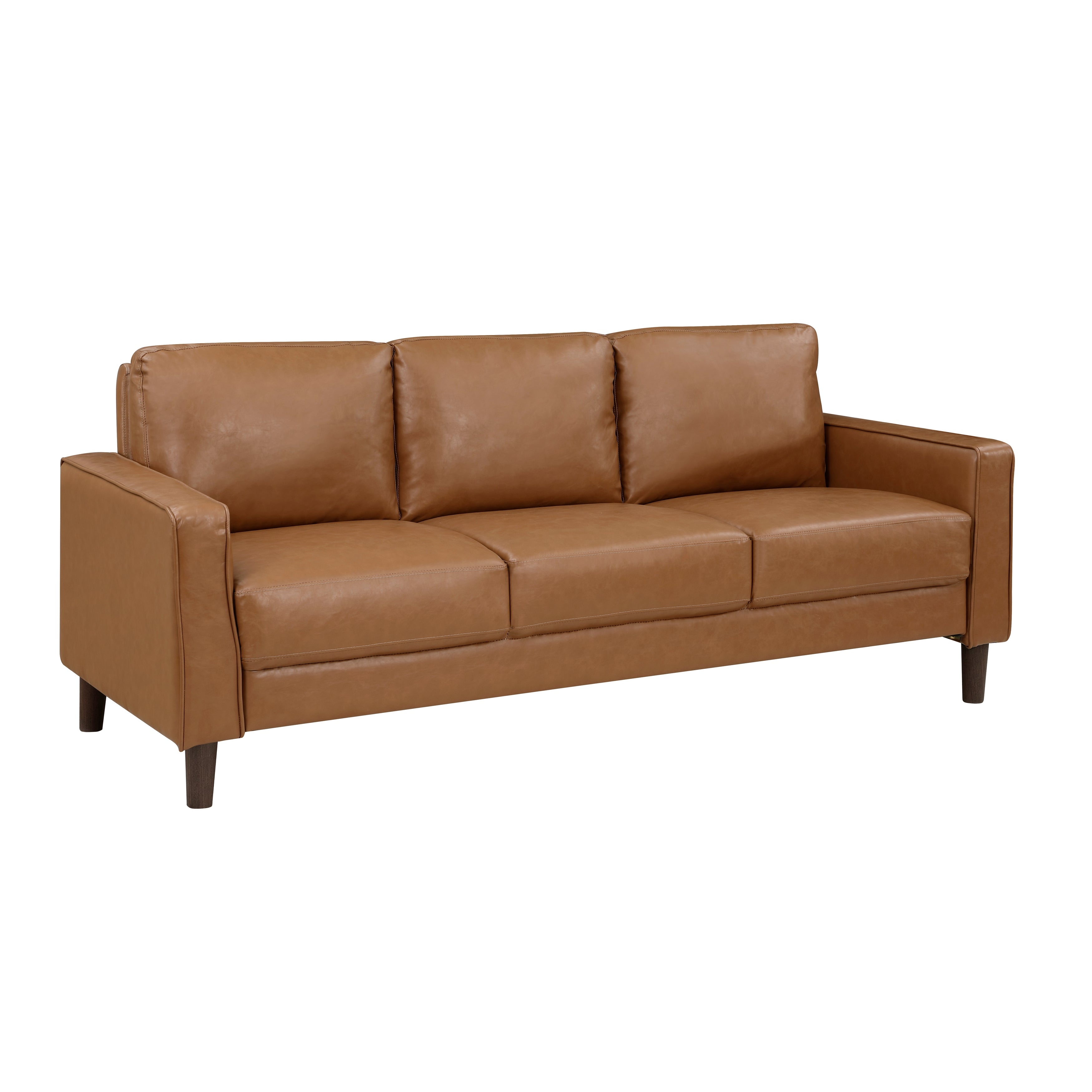 Keegan Modern Faux Leather 3-Seater Sofa