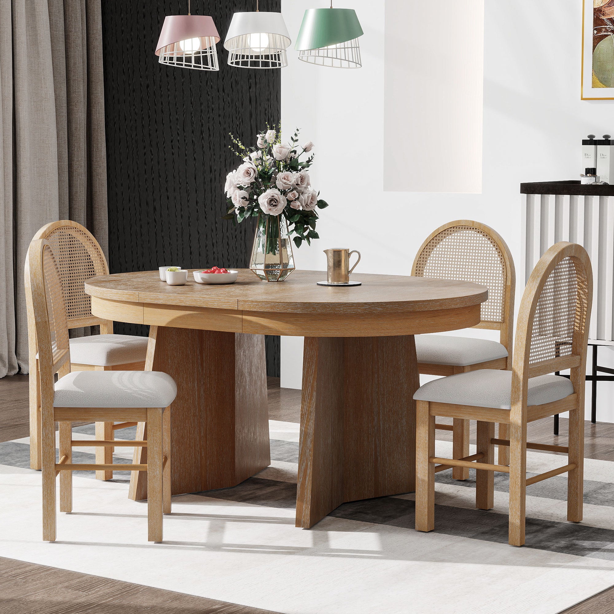 Melbourne 5-Piece Round Dining Table Set for 4