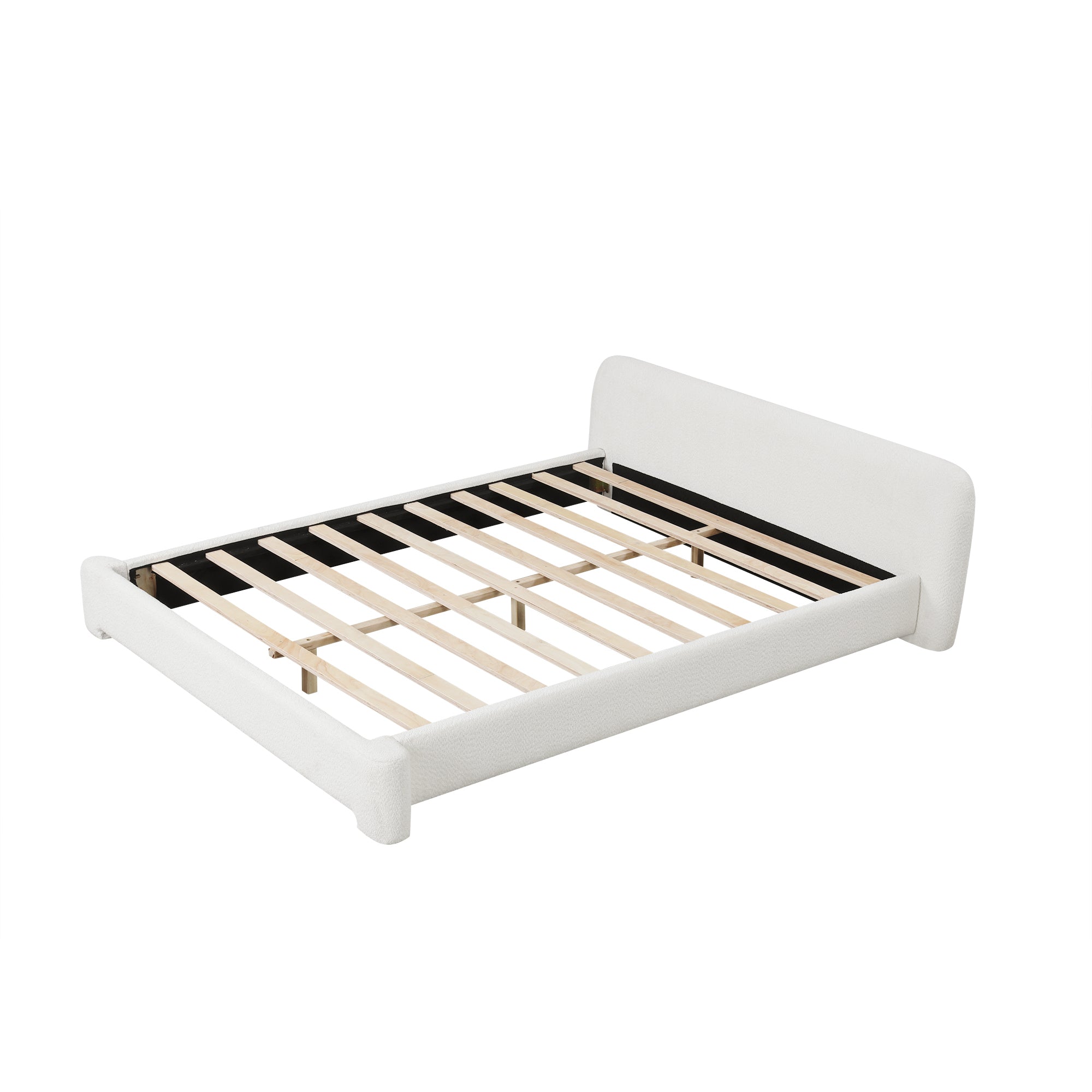 Cozy White Bouce Upholstered Bed