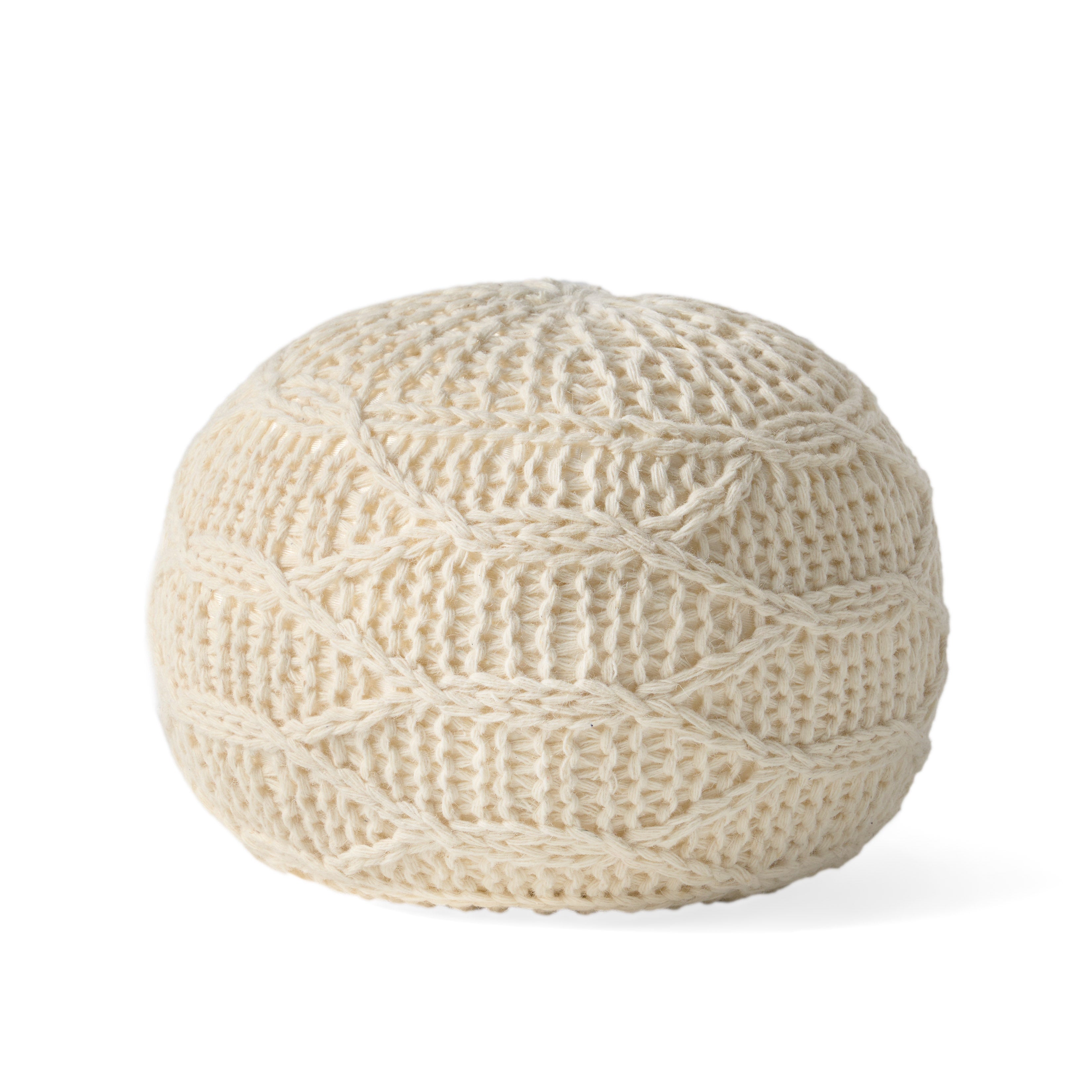 20" x 20" Round Wool Pouf