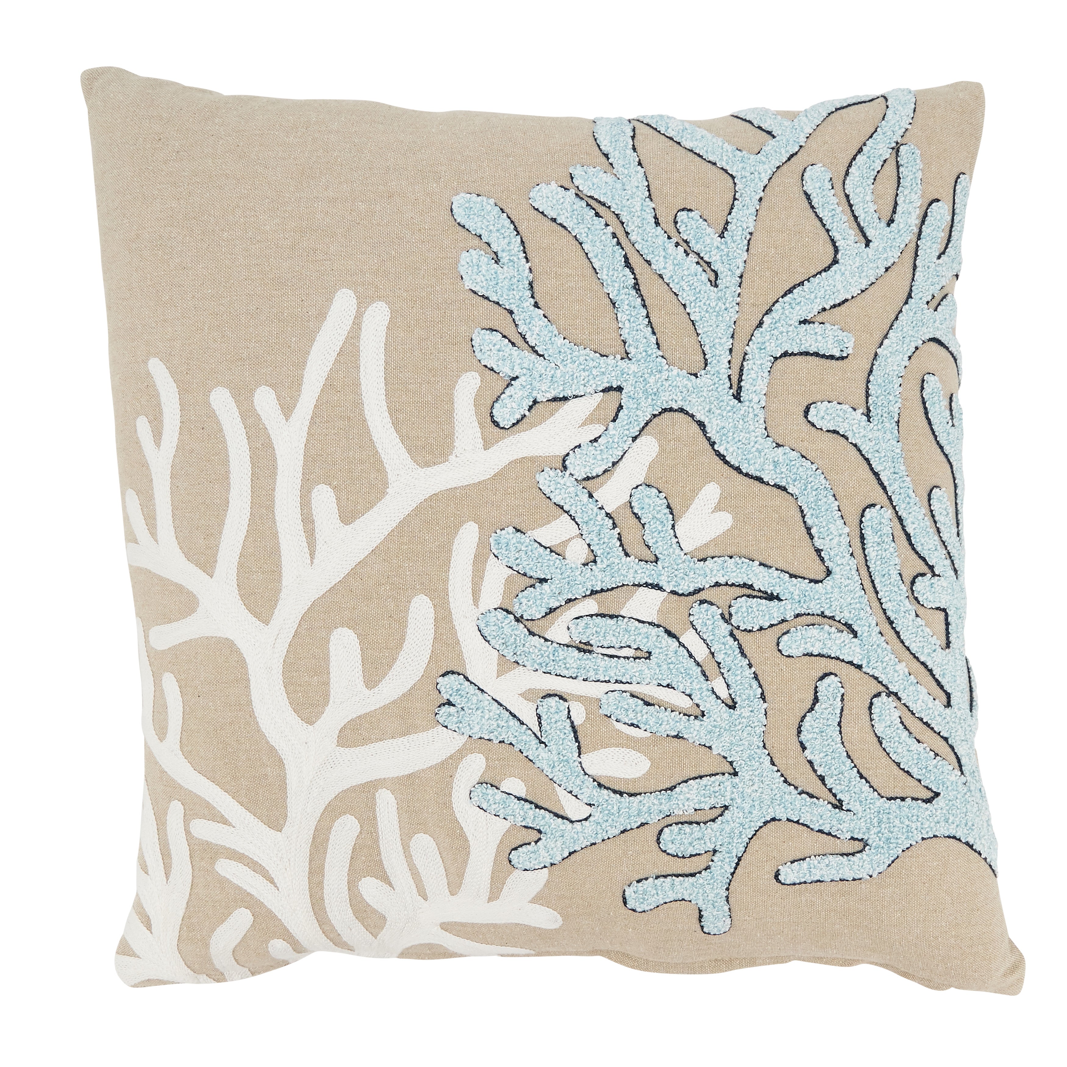 Coral Haven Poly Filled Throw Pillow