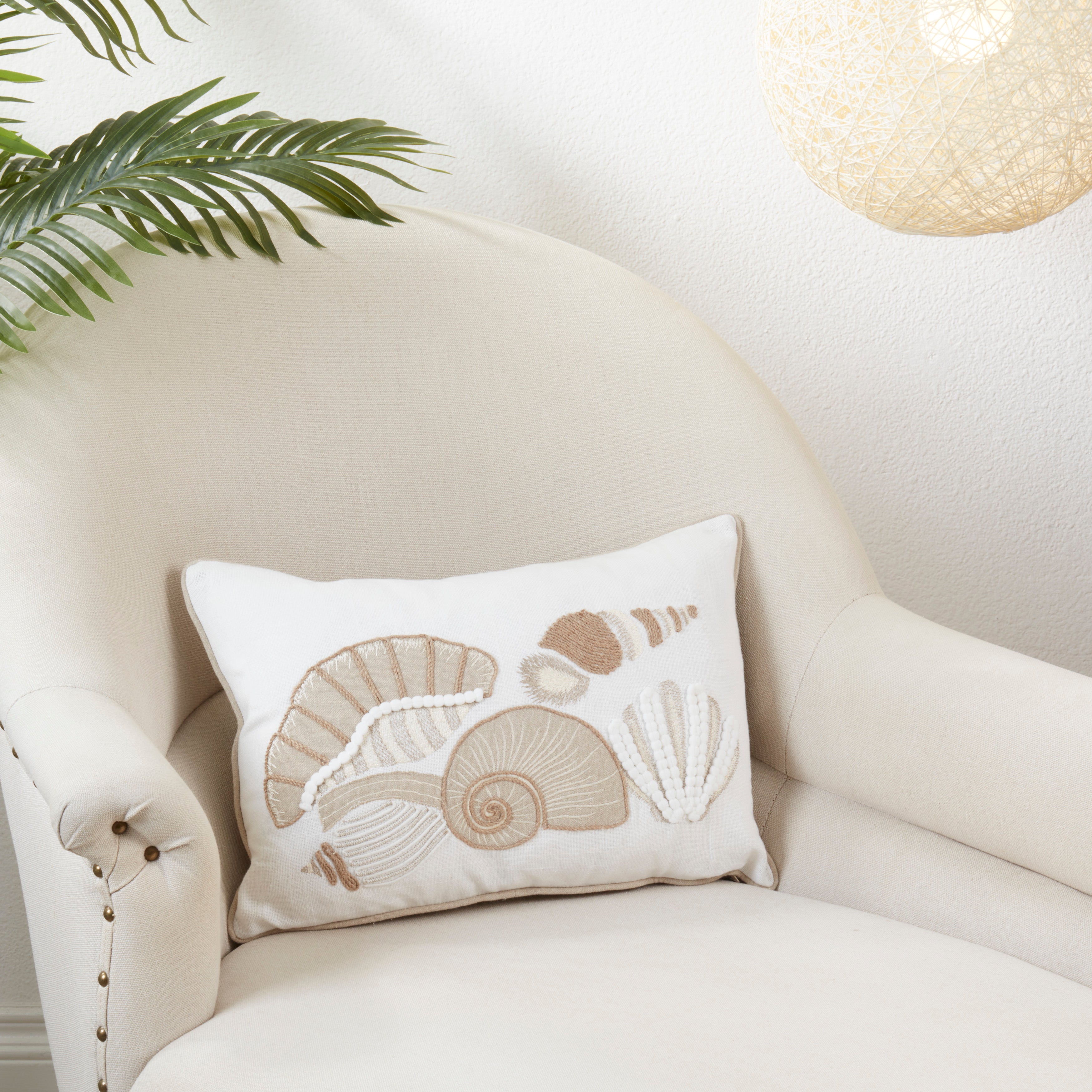 Seashell Serenade Poly Filled Throw Pillow