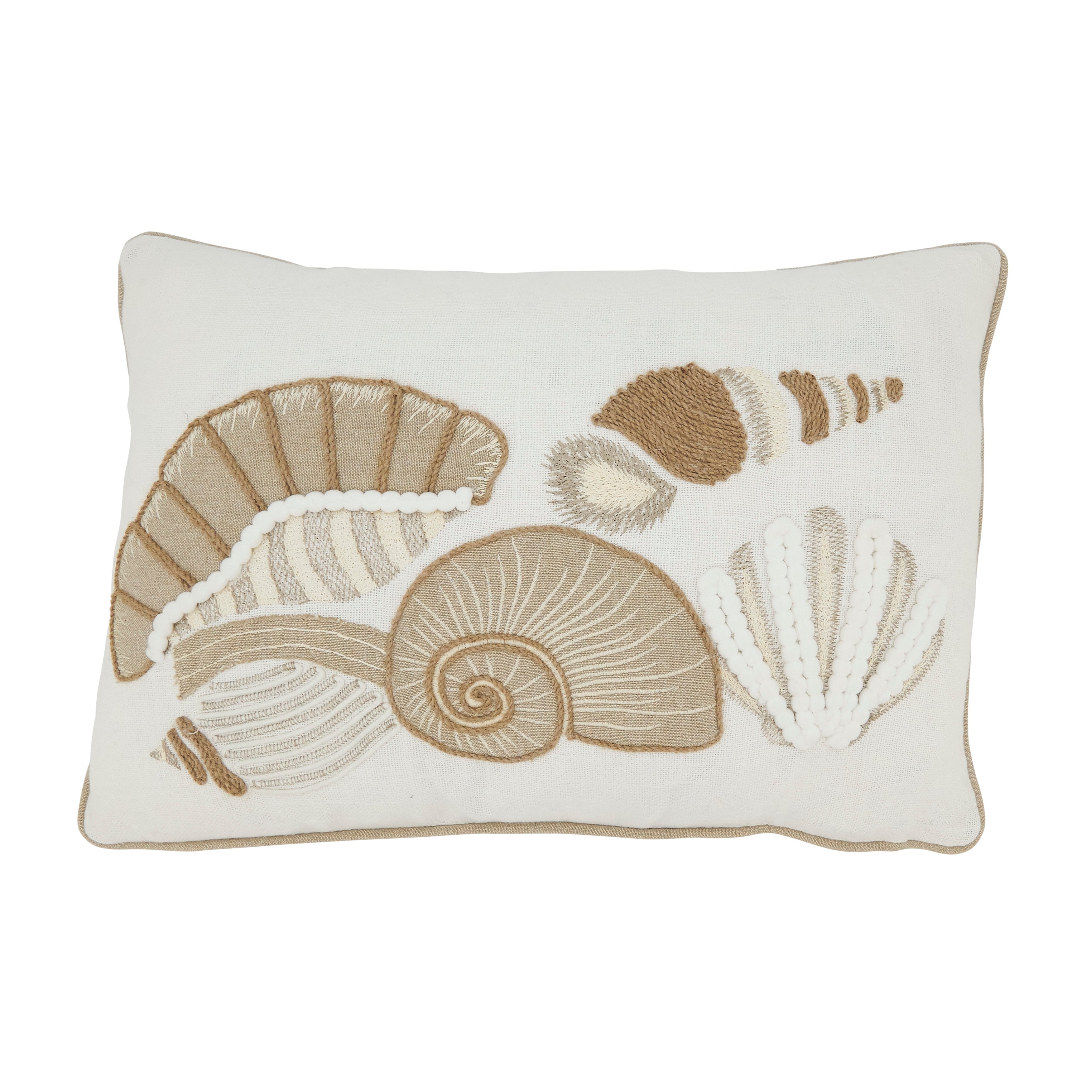 Seashell Serenade Poly Filled Throw Pillow