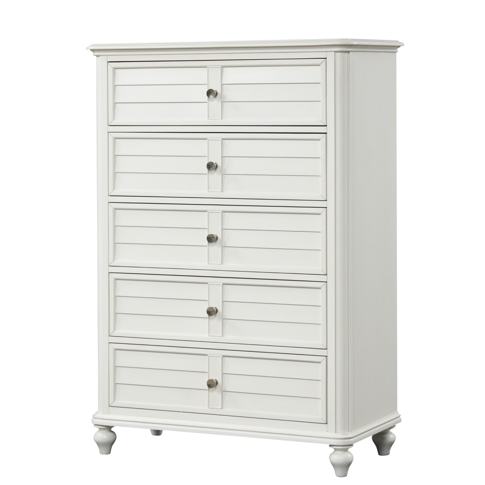 Coastal Traditional Antique White Chest of Drawers