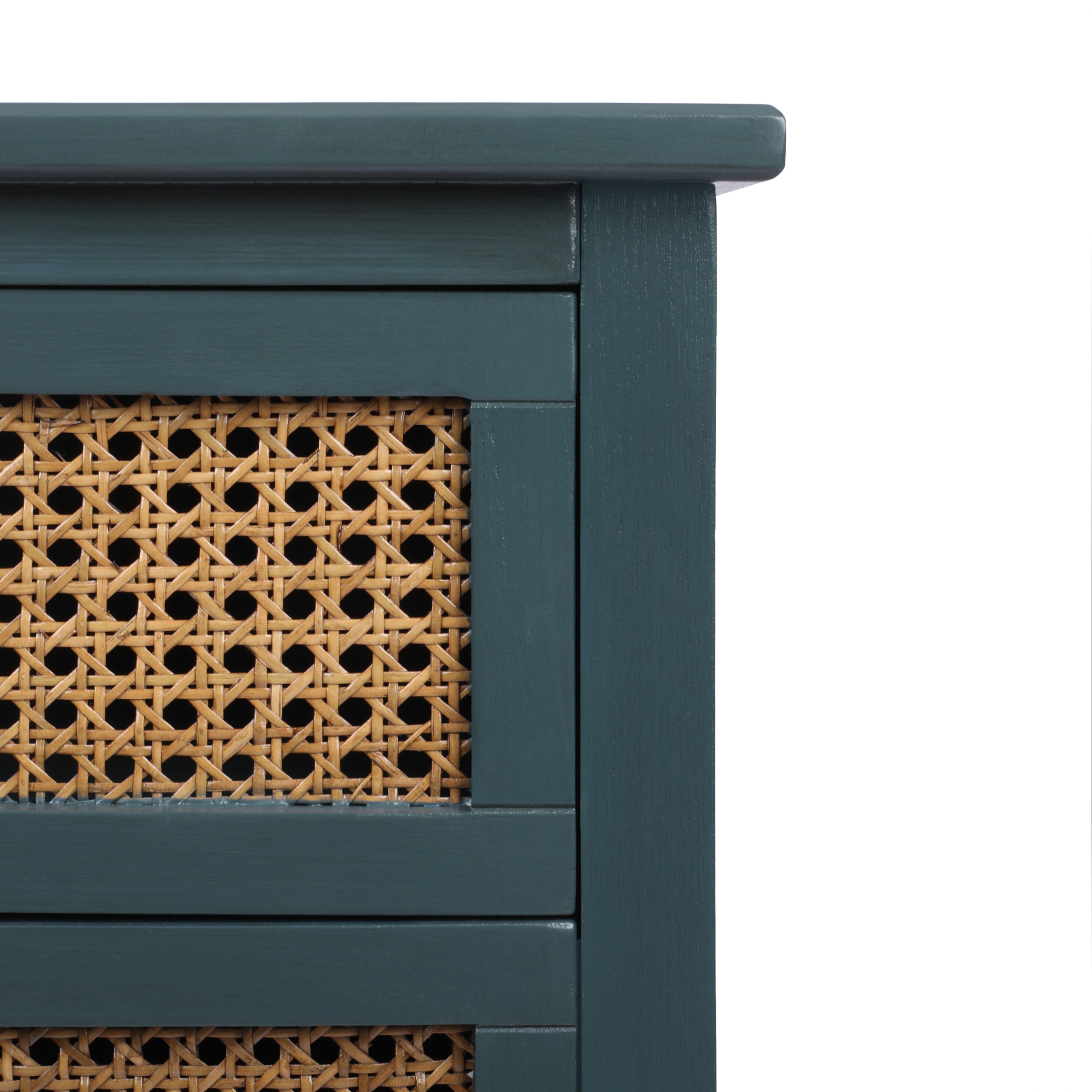 2-Drawer Side Table with Natural Rattan Drawers