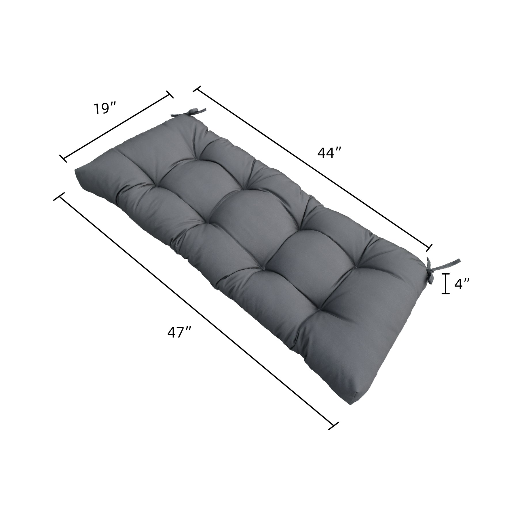 47" Tufted Outdoor Bench Cushion