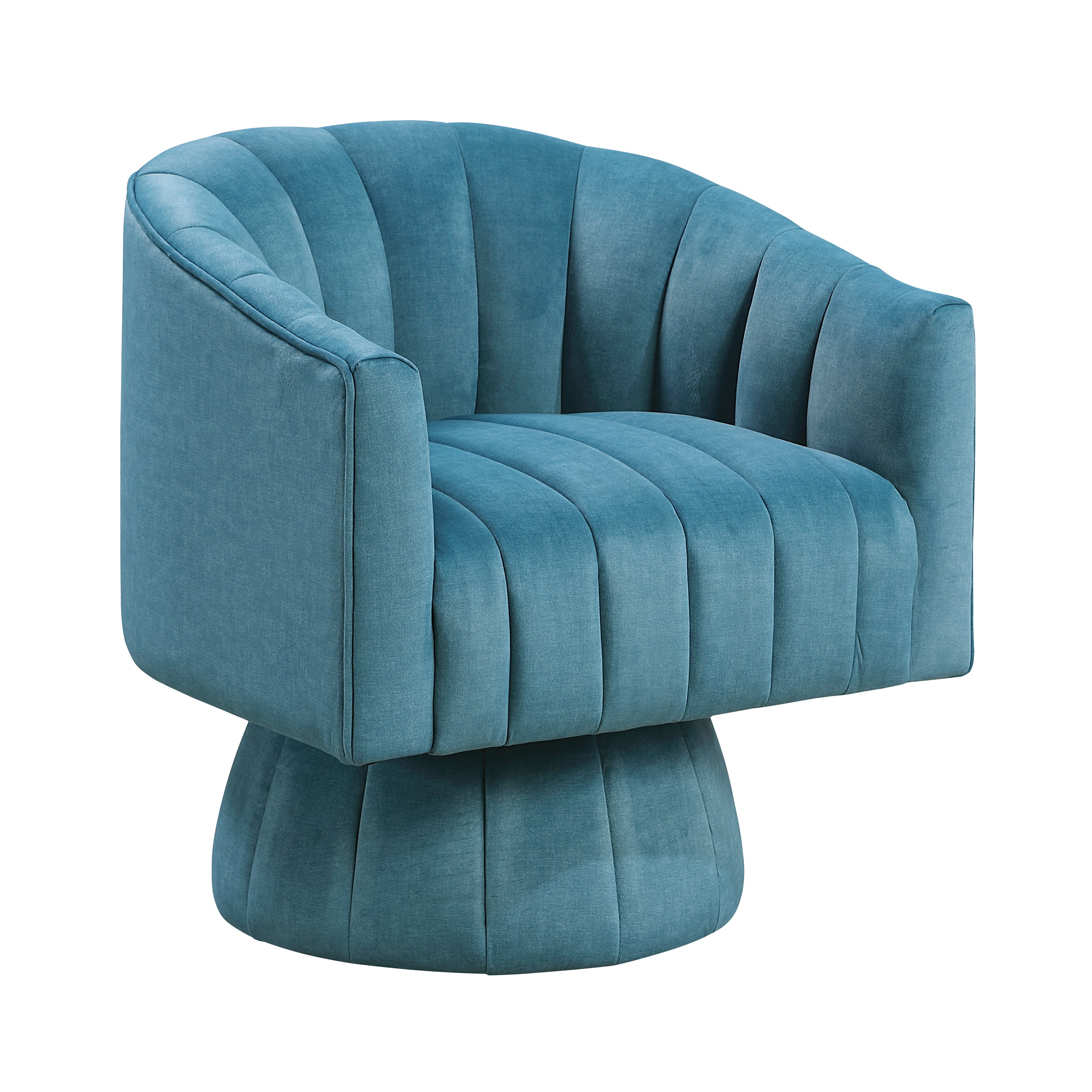 Dark Green Velvet Accent Chair Modern Luxury Living Room Furniture, 1pc Swivel Chair Comfortable Barrel Back