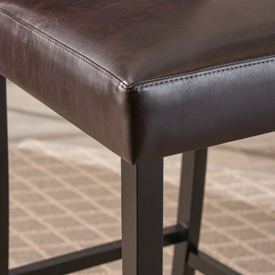 Upholstered Counter Stools with Rubberwood Legs