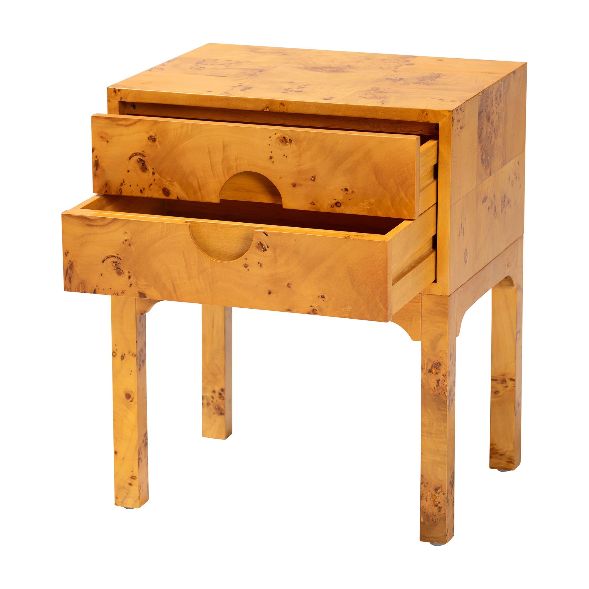 Violet Wood 2-Drawer Nightstand