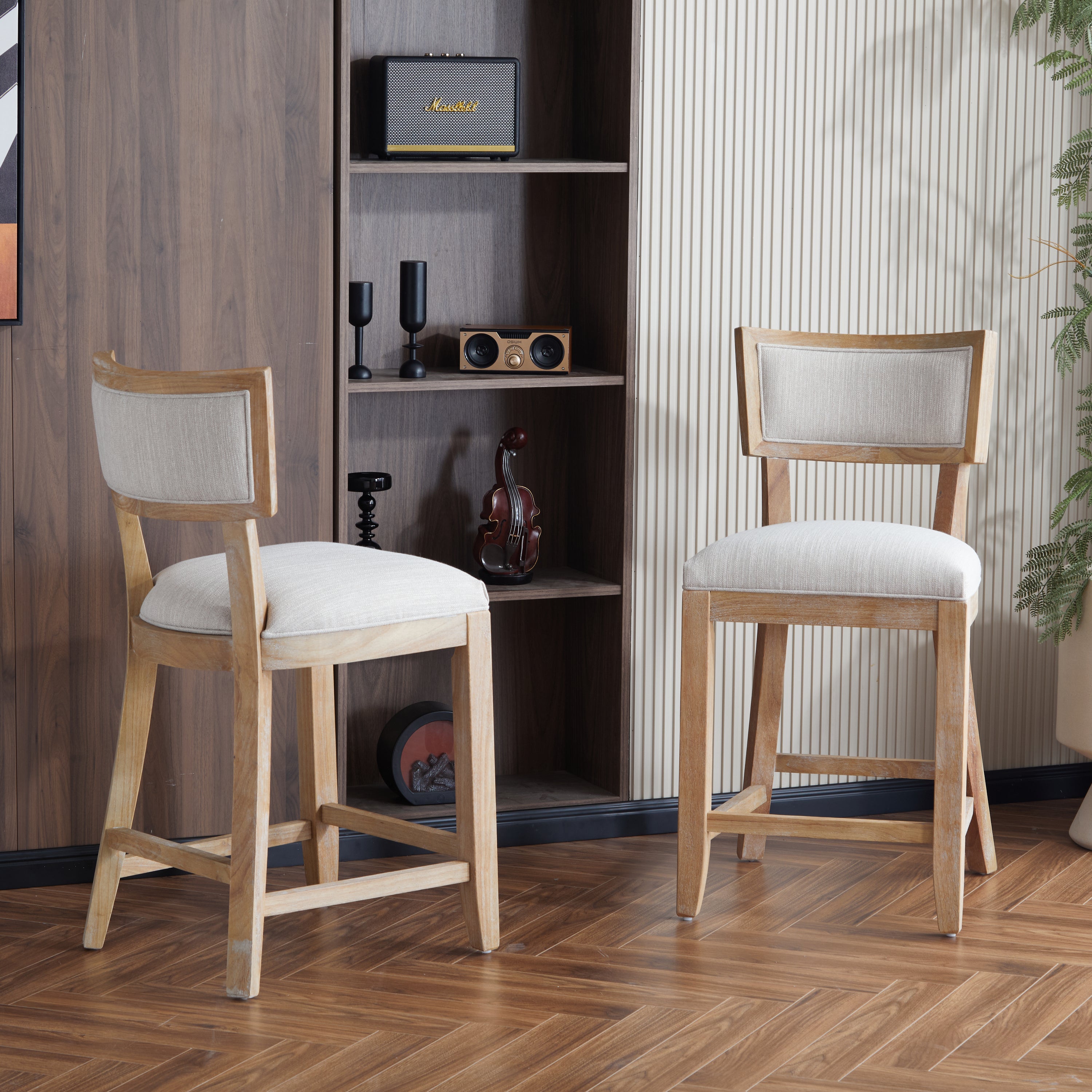 Natural Counter Stools, Set of 2
