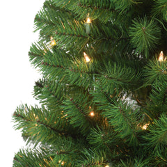 4.5 ft Pre-lit Northern Fir Artificial Christmas Pencil Tree with Clear Lights & Metal Stand