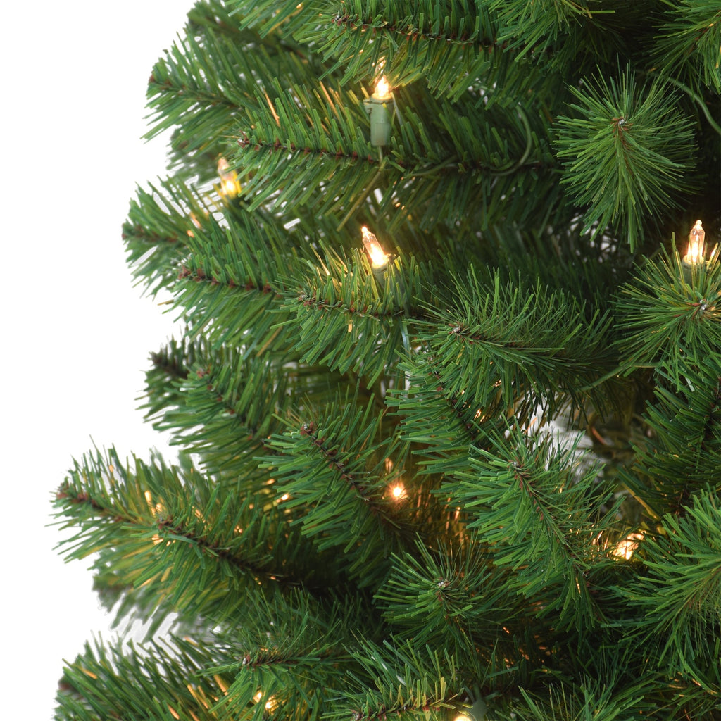 6.5 ft Pre-lit Northern Fir Artificial Christmas Pencil Tree with Clear Lights & Metal Stand