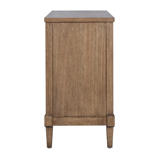 Accent Cabinet with 2 Cane Doors and Metal Pull Handles