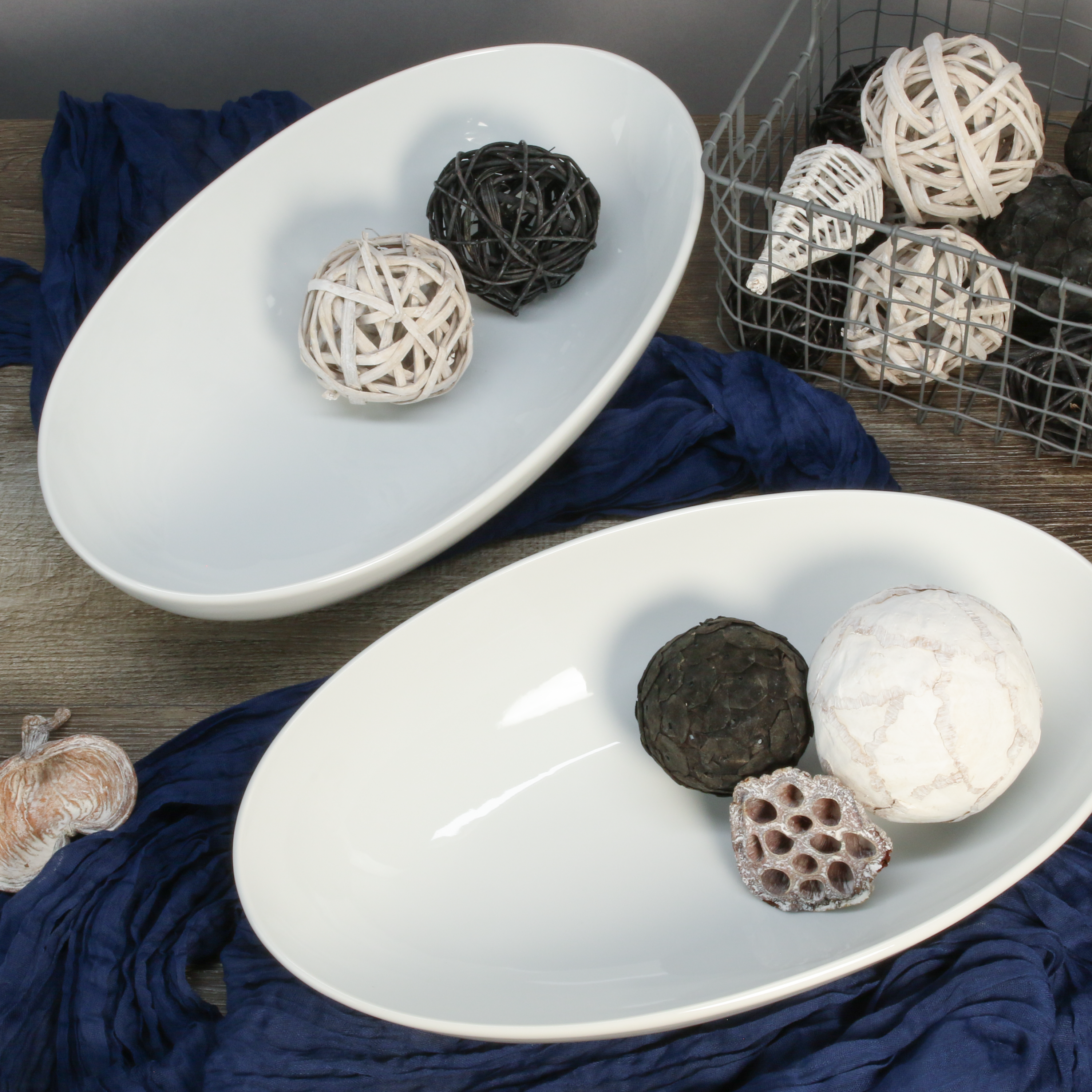 Oval Deep Bowls, Set of 2