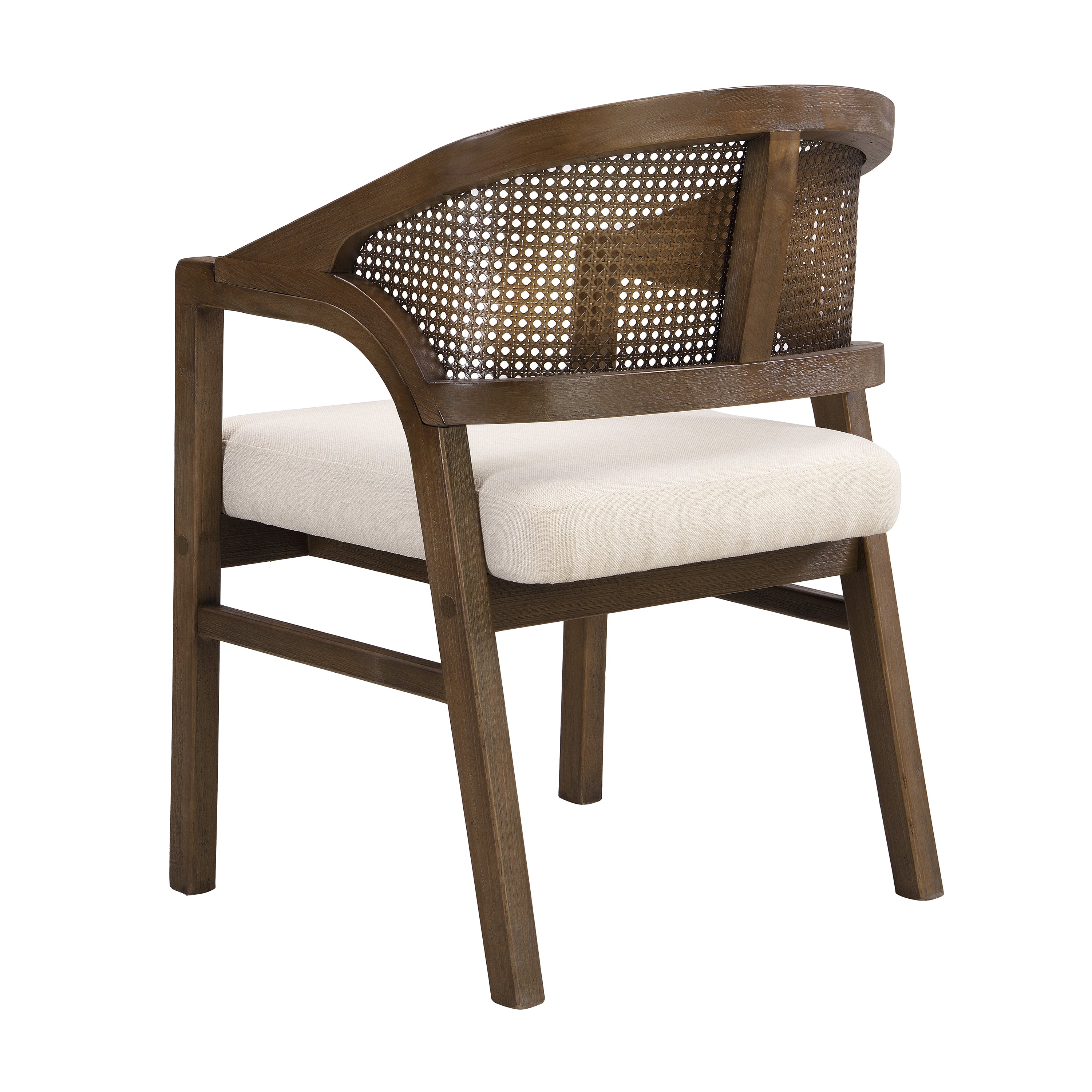 Briarwood 7-Piece Wood Upholstered Dining Set with Rattan Back Chairs