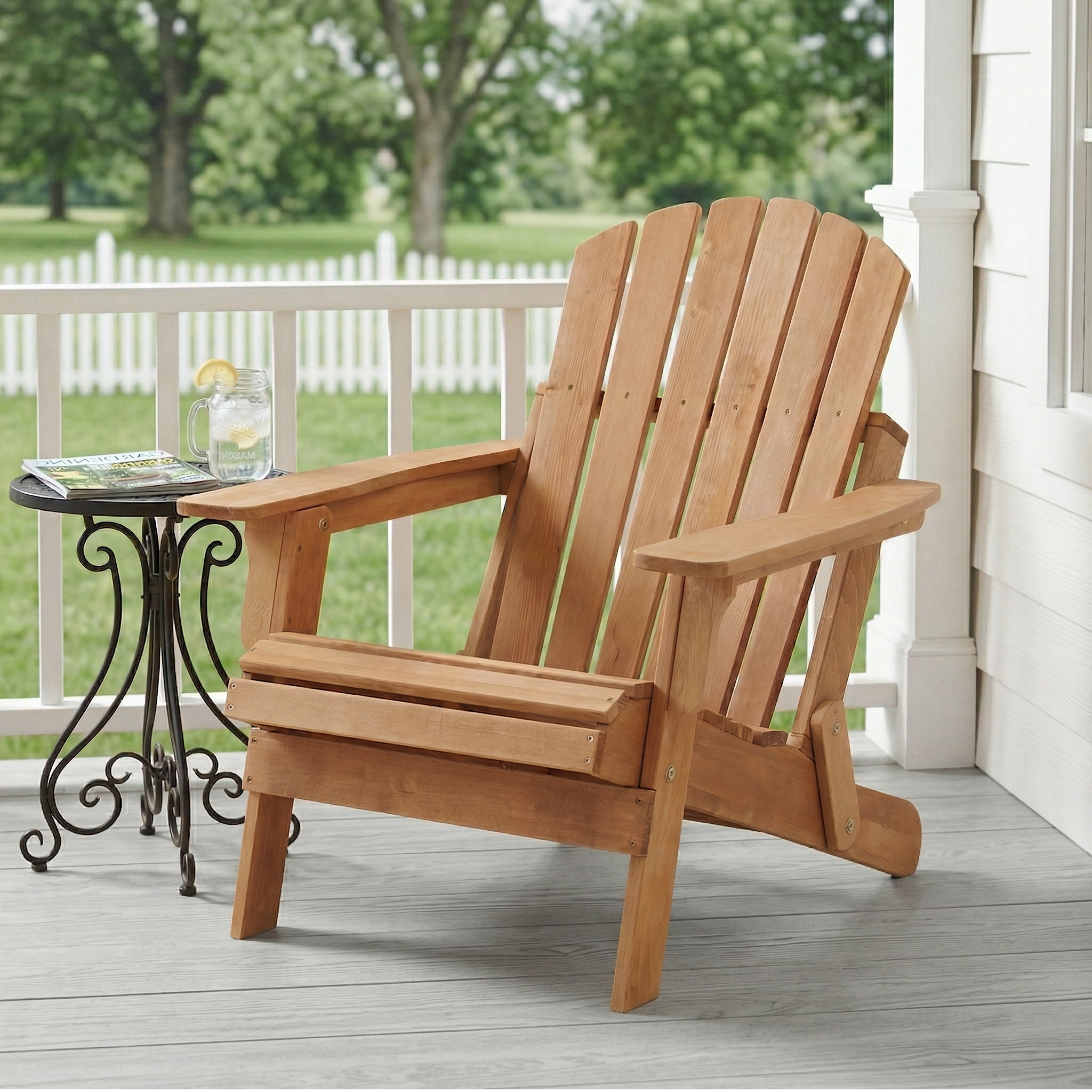 Oversized Wooden Outdoor Folding Adirondack Chair