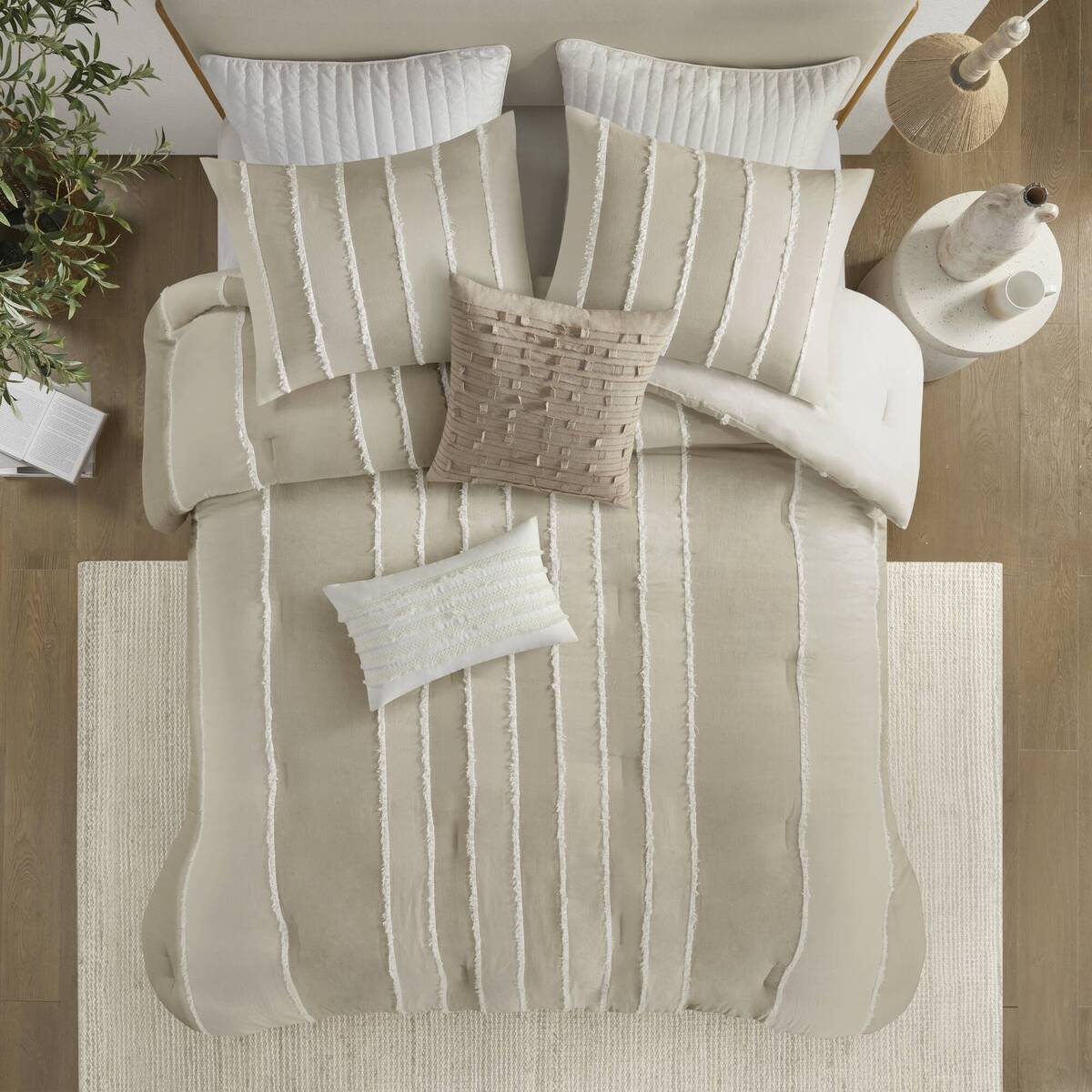 3-Piece Striped Cotton Comforter Set