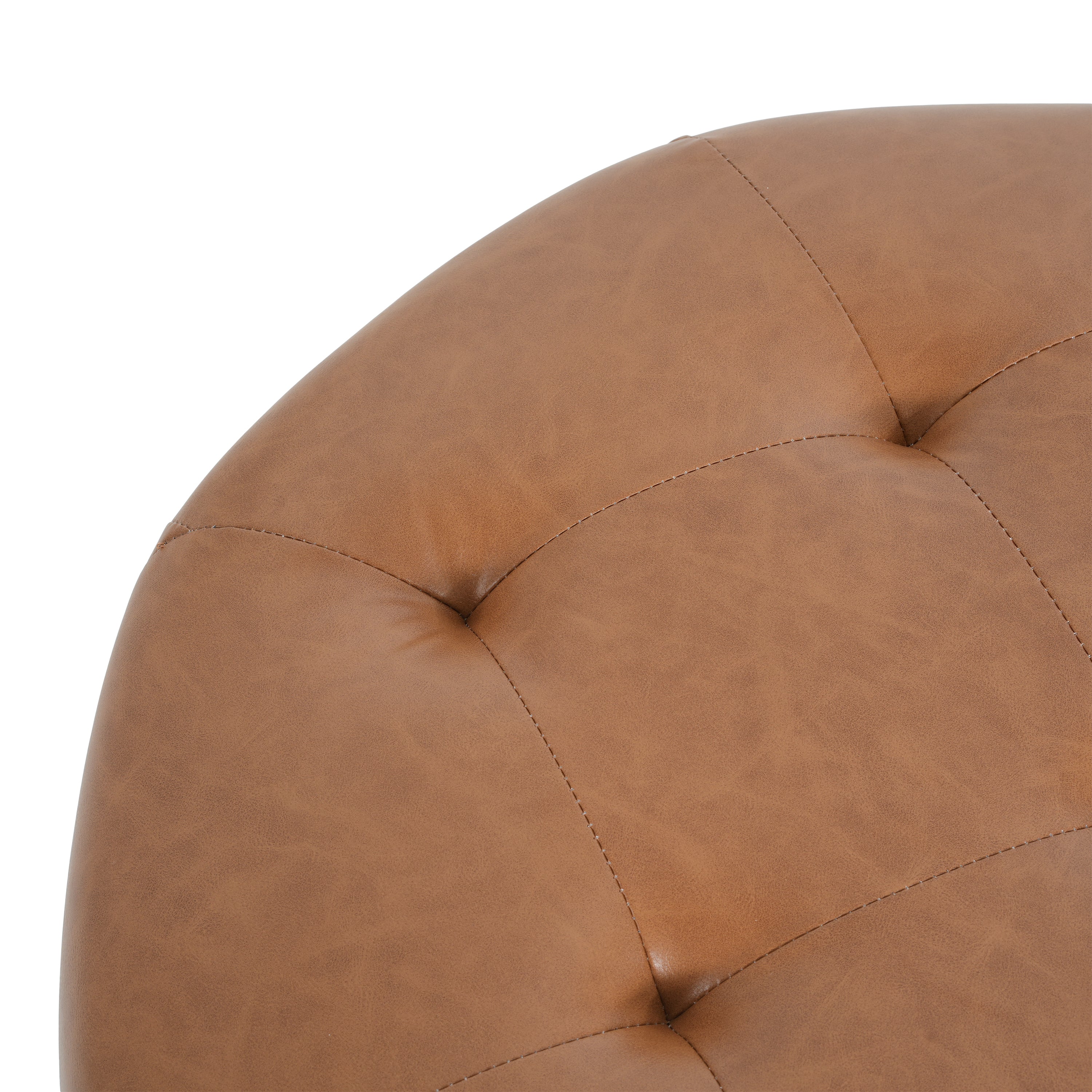 Upholstered Button Tufted Round Ottoman