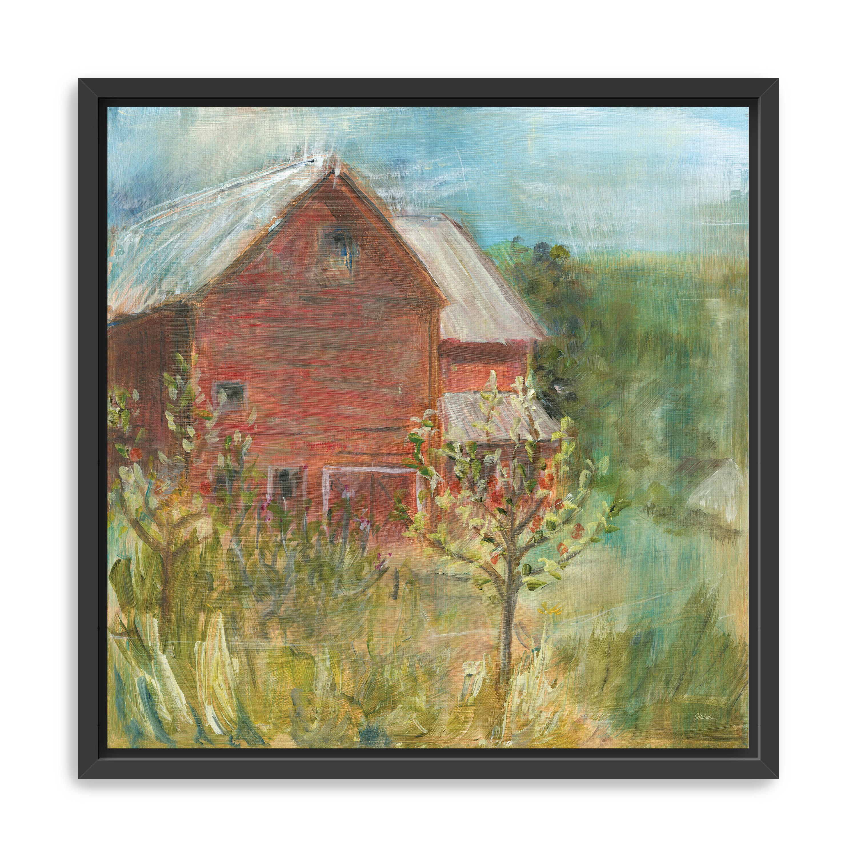 Barn Orchard Canvas Giclee