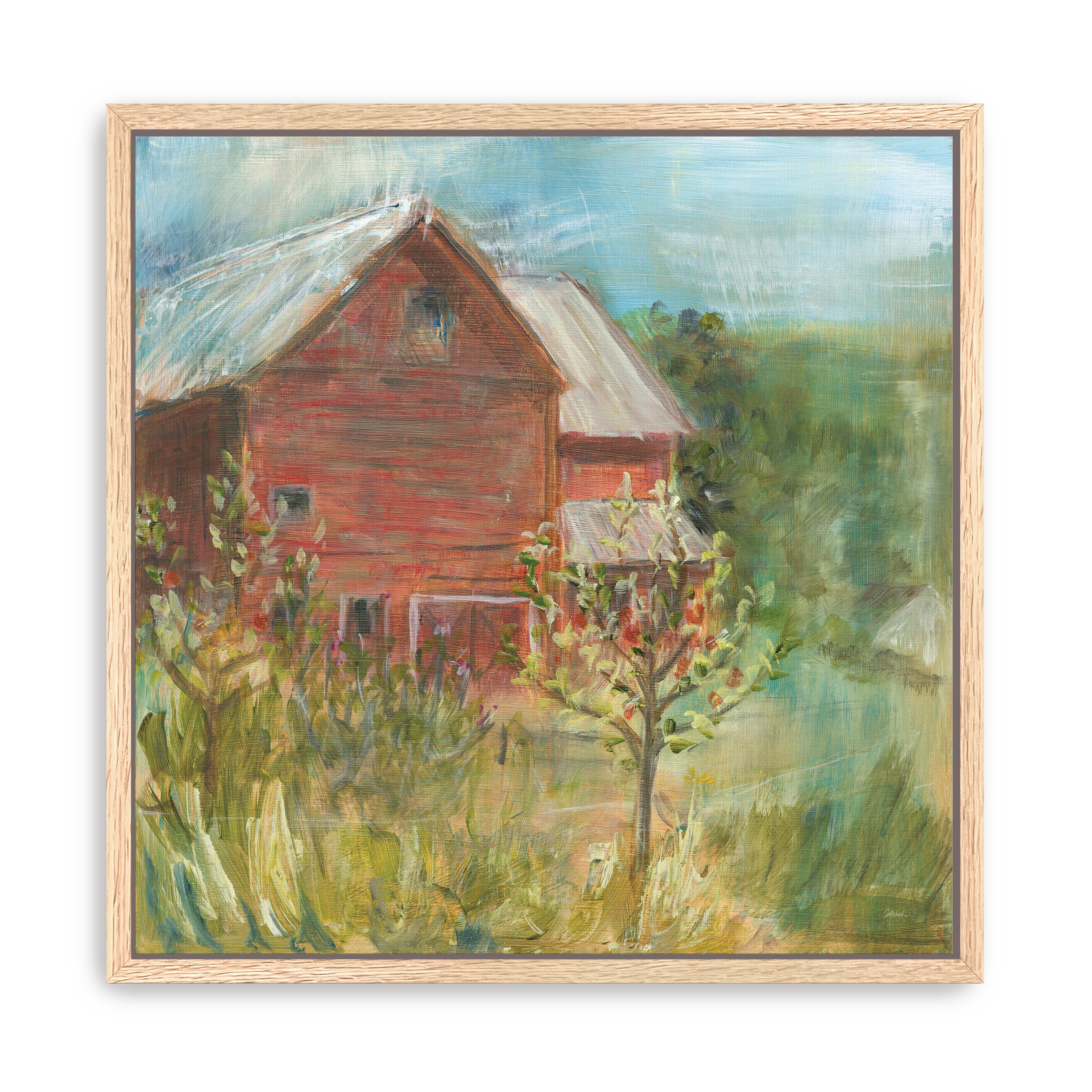 Barn Orchard Canvas Giclee