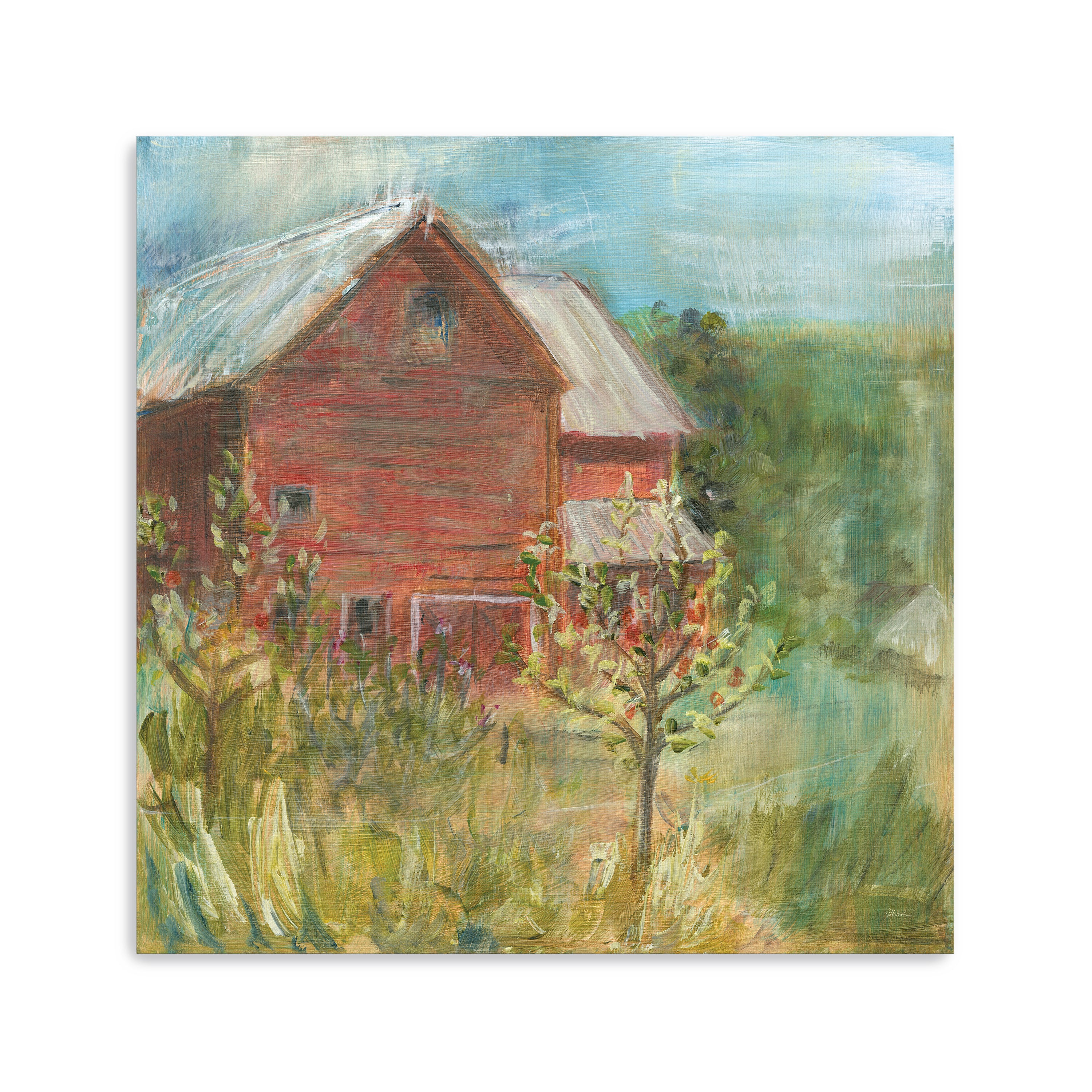 Barn Orchard Canvas Giclee