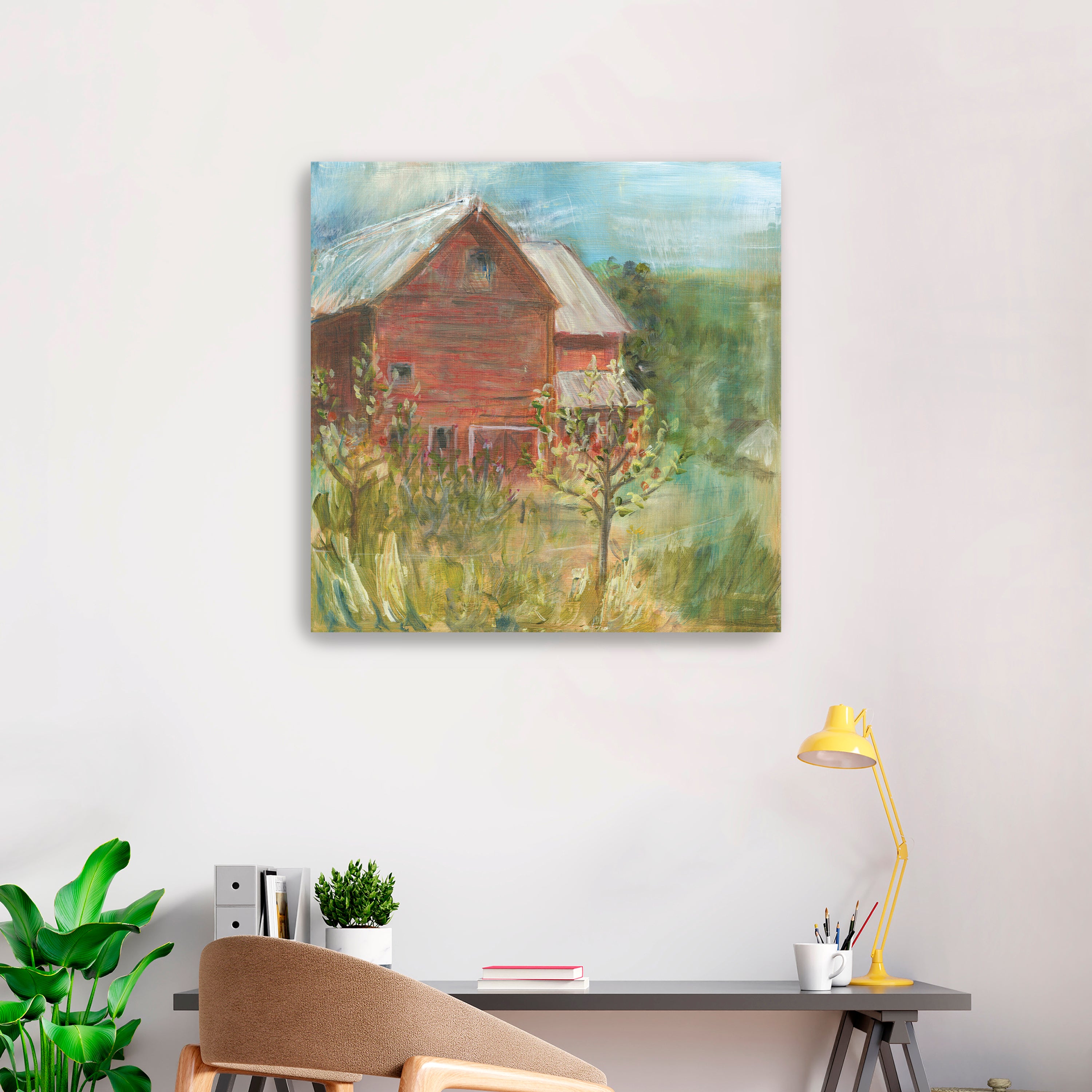 Barn Orchard Canvas Giclee