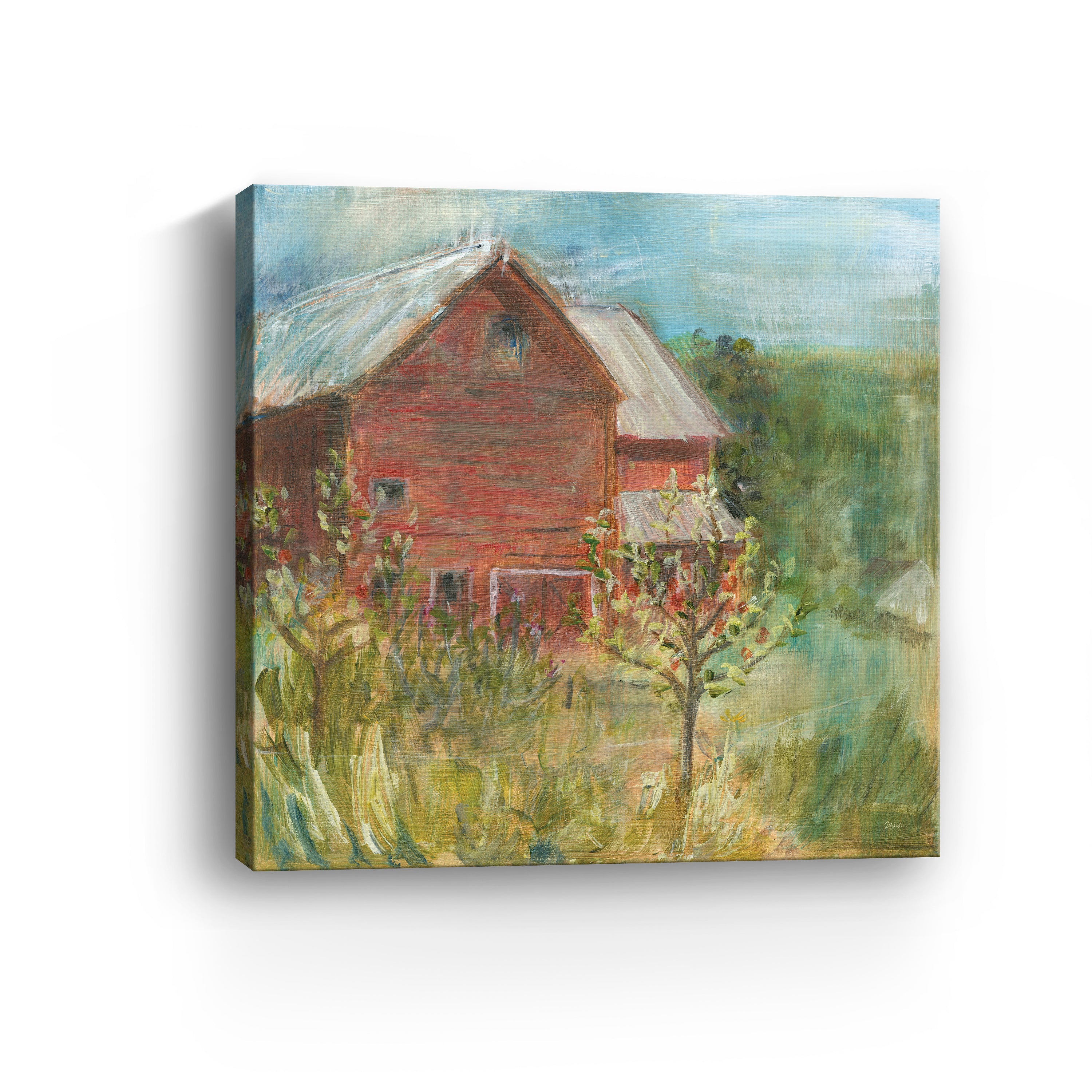 Barn Orchard Canvas Giclee