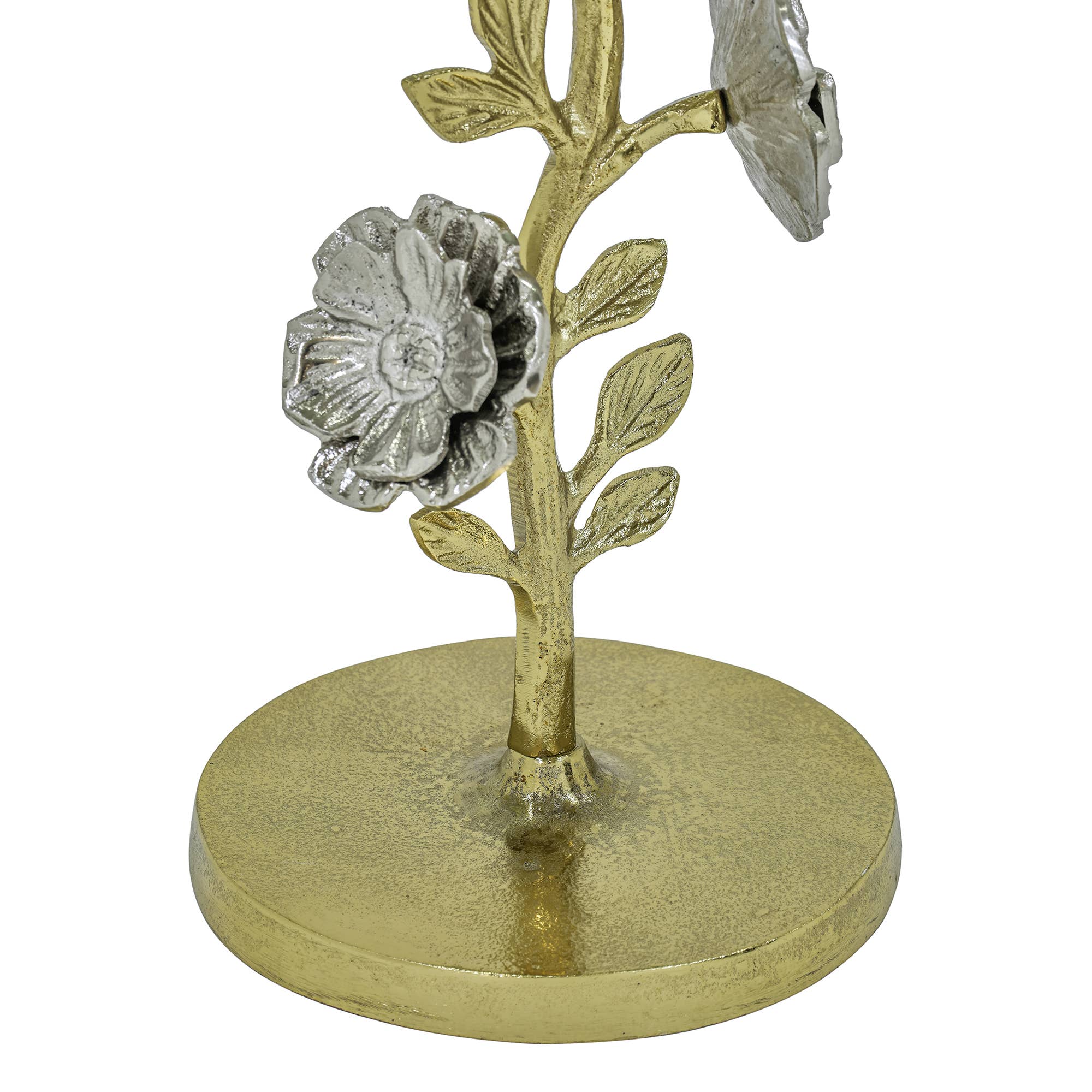 Flower Side Table with Glass Top