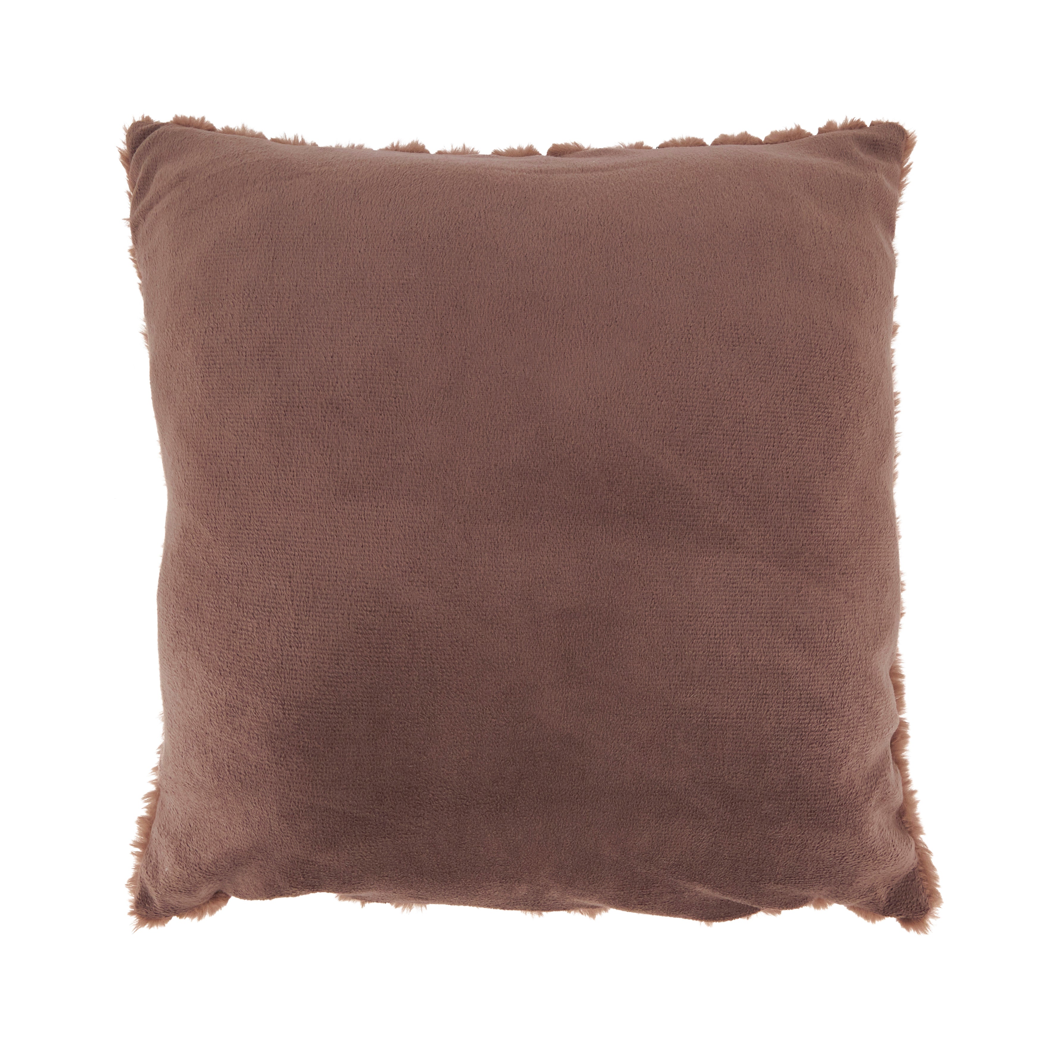 Soft Luxe Haven Faux Rabbit Fur Poly Filled Throw Pillow