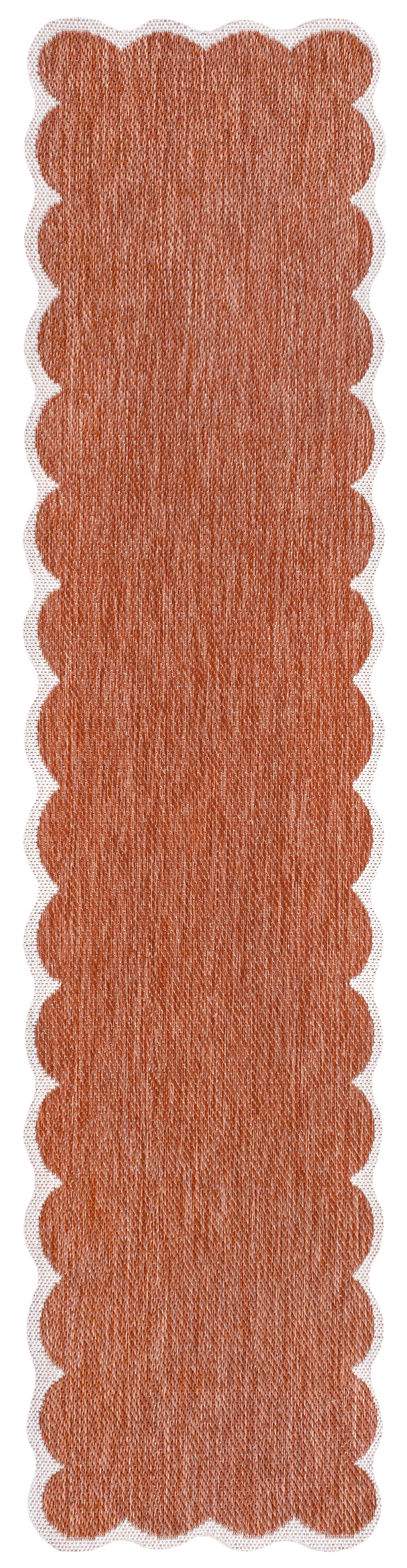Alice Classic Cottage Two-Tone Scalloped Indoor/Outdoor Shaped Area Rug