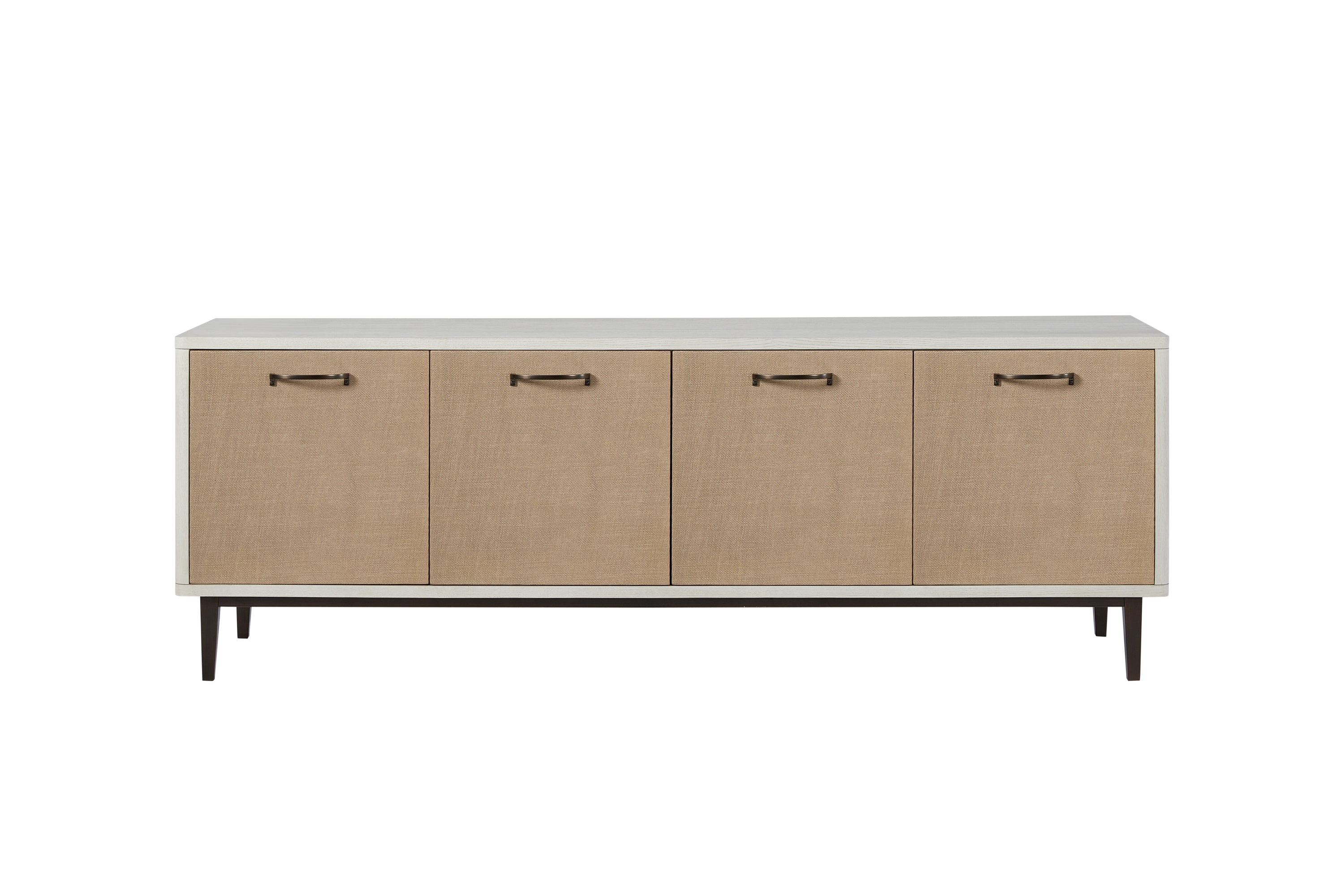 80" Media Console Storage Cabinet with Fabric-Face Doors