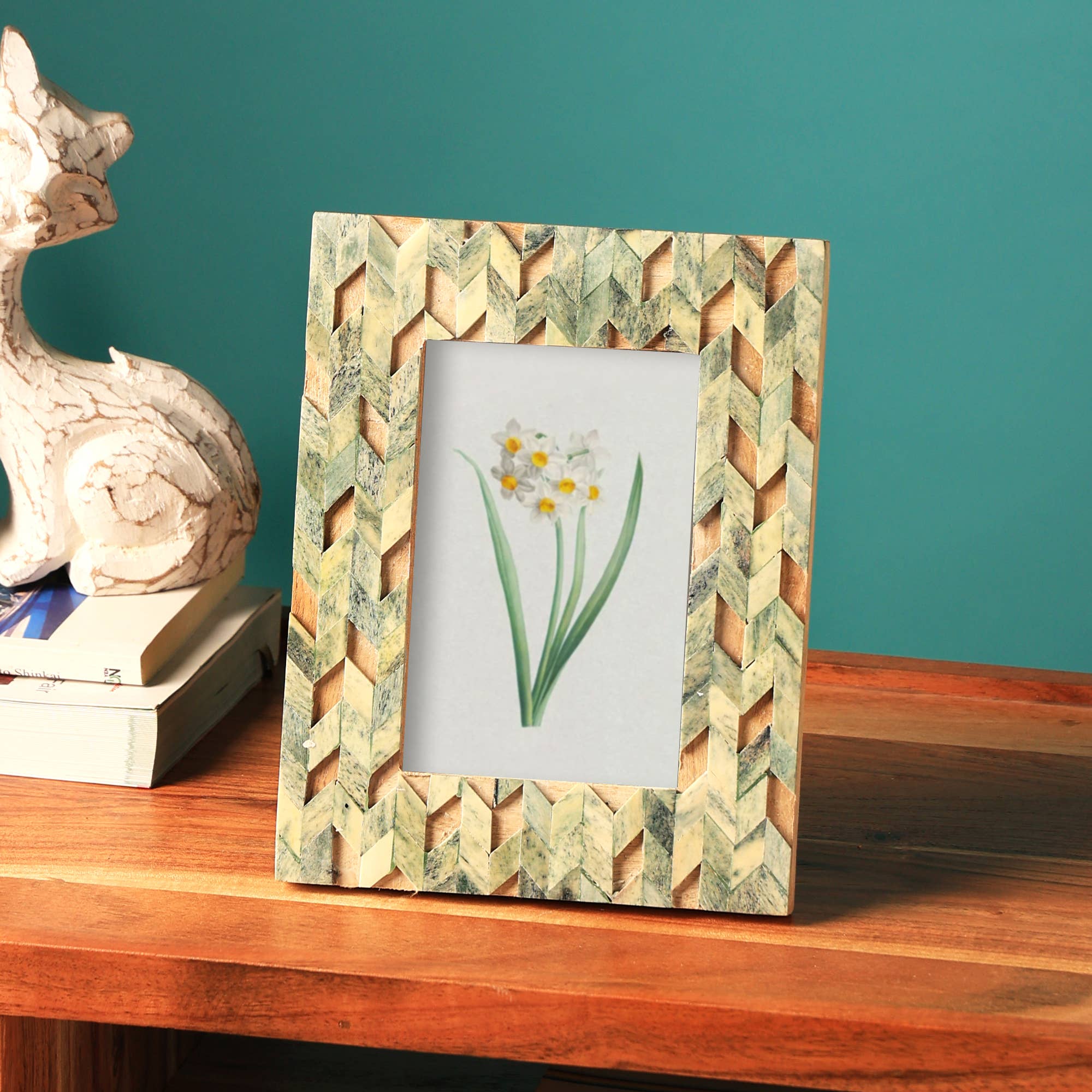 Bone-Chevron-Chips-Overlay-Frame-Picture-Frames