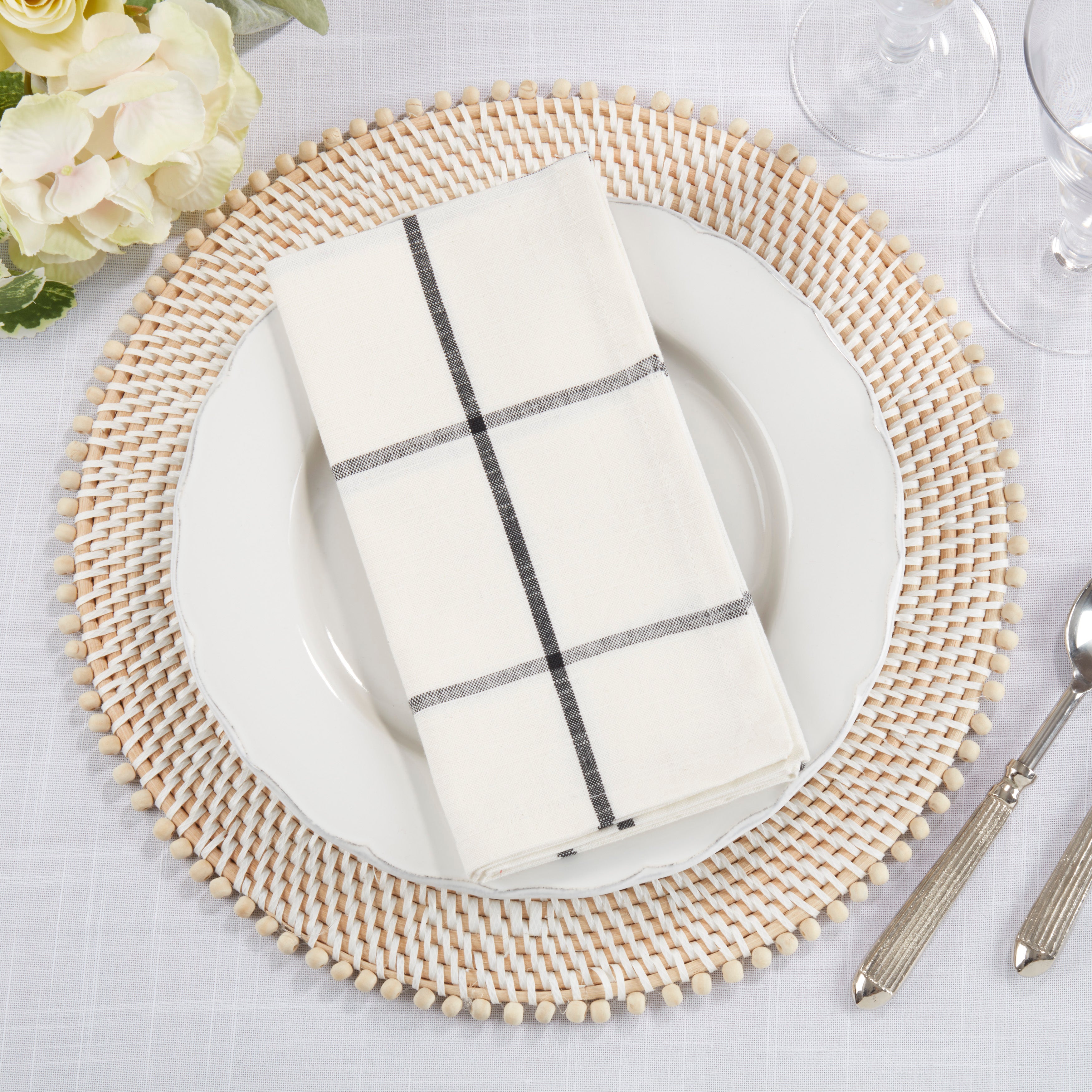 Windowpane Plaid Table Napkin, Set of 4