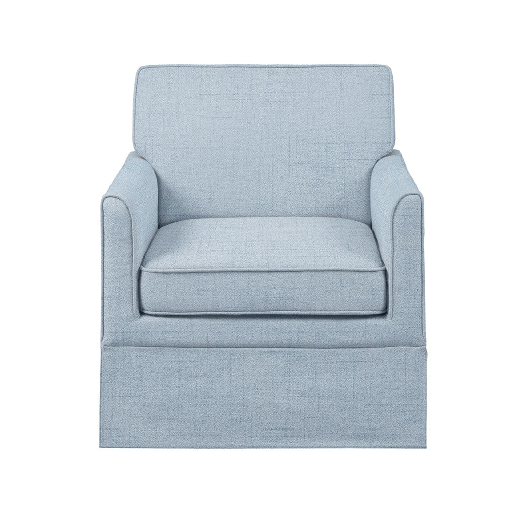 Upholstered Accent Chair with Skirted Base and Wood Frame