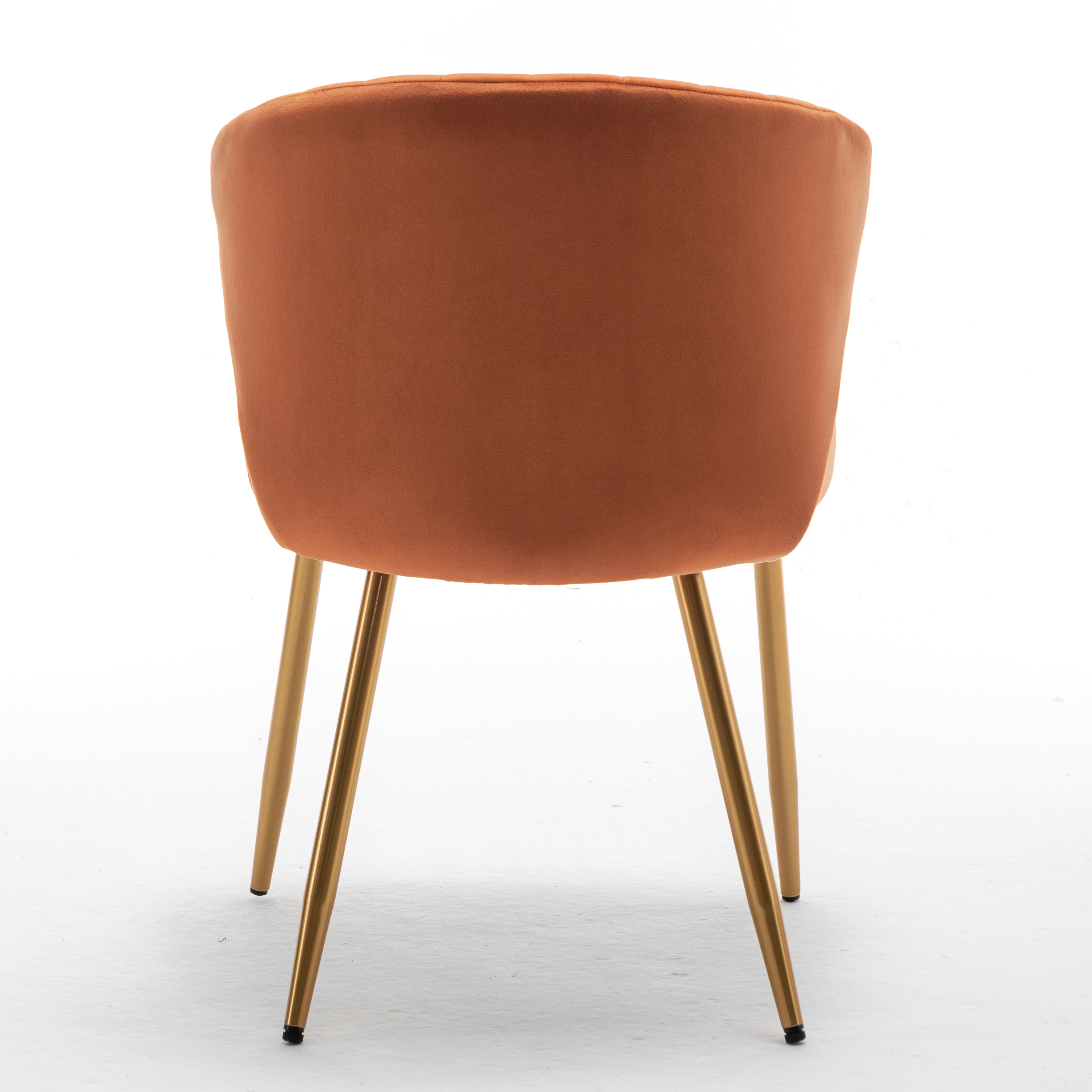 Modern Velvet Armless Accent Chair, Channel Tufted Dining Chair with Gold Metal Legs, Upholstered Side Chair for Living Room Bedroom Small Spaces
