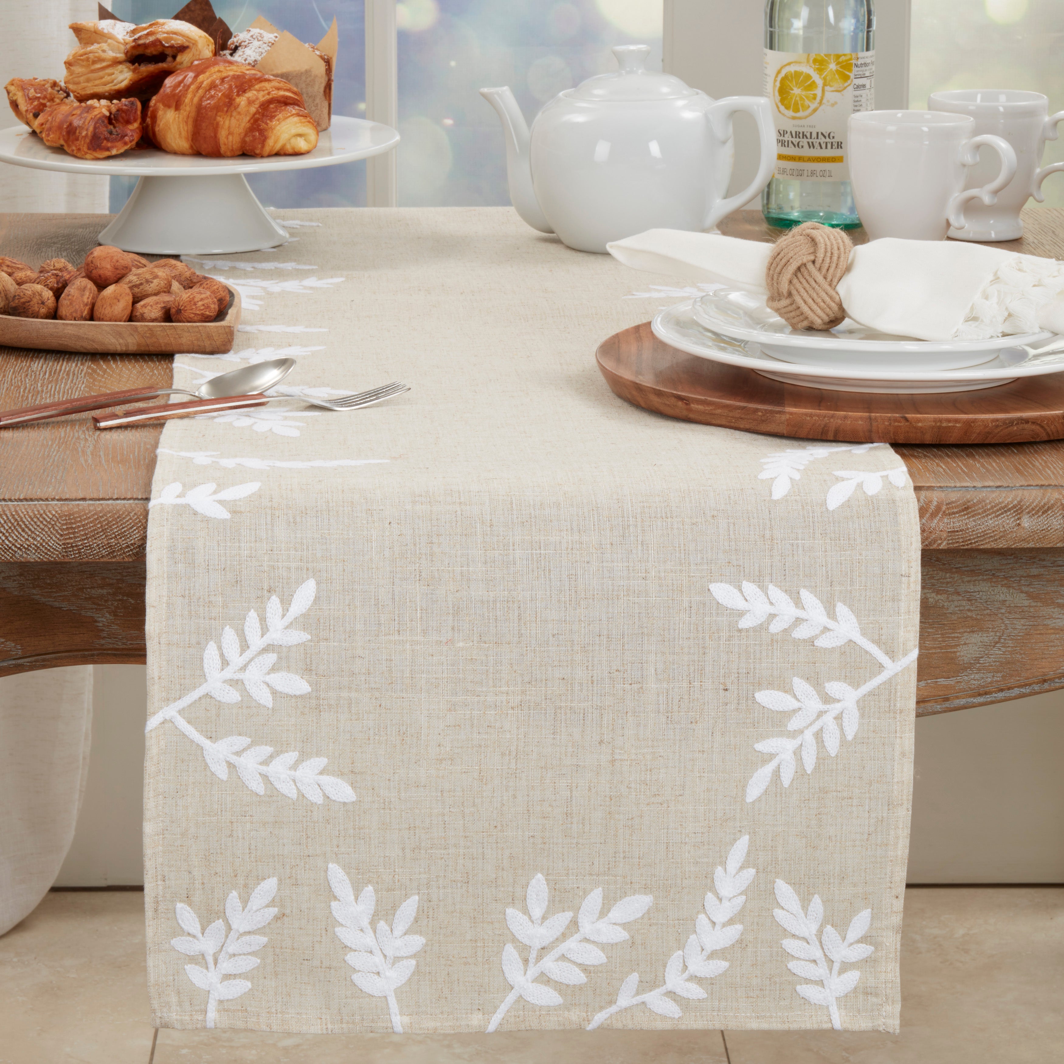 Foliage Embroidery Table Runner