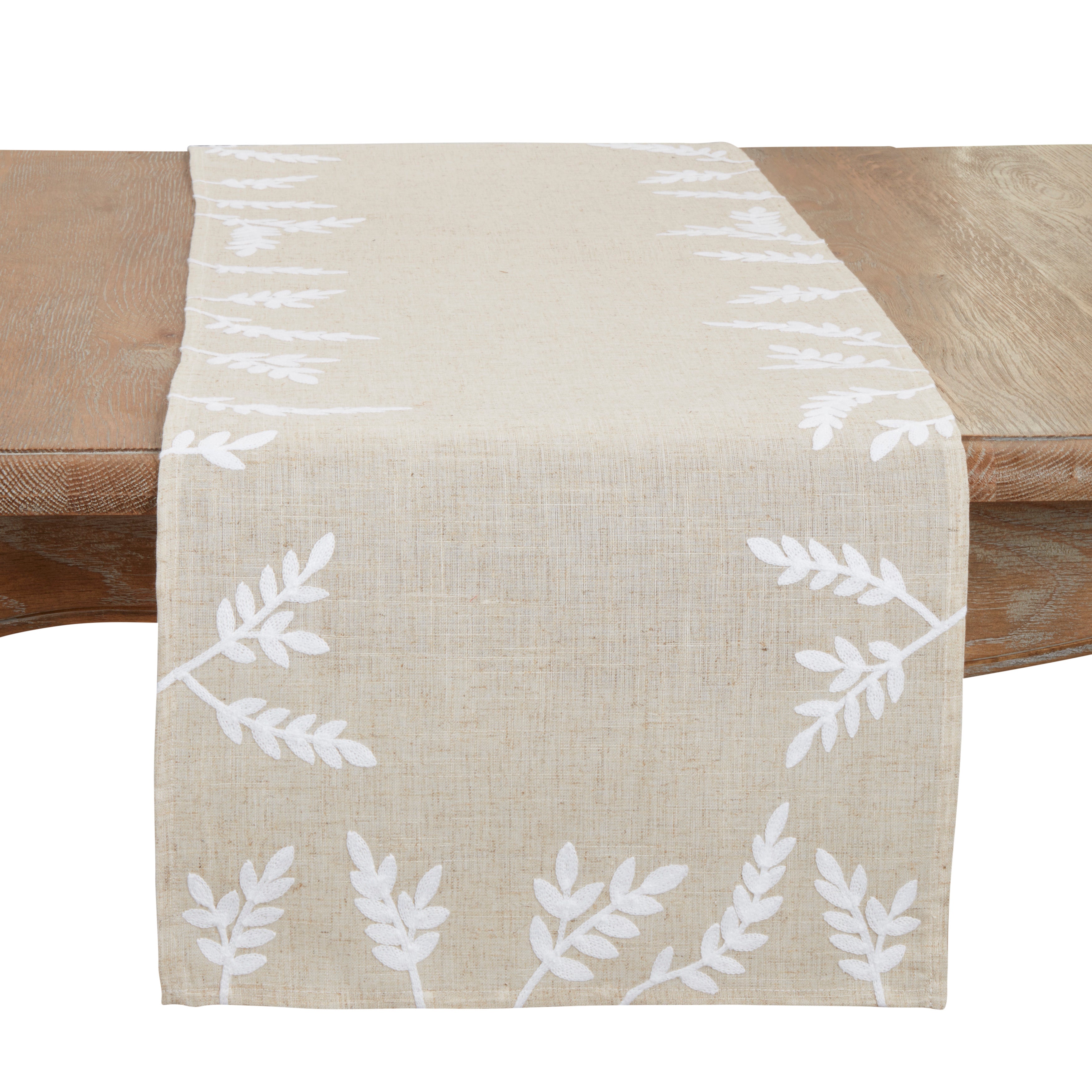 Foliage Embroidery Table Runner