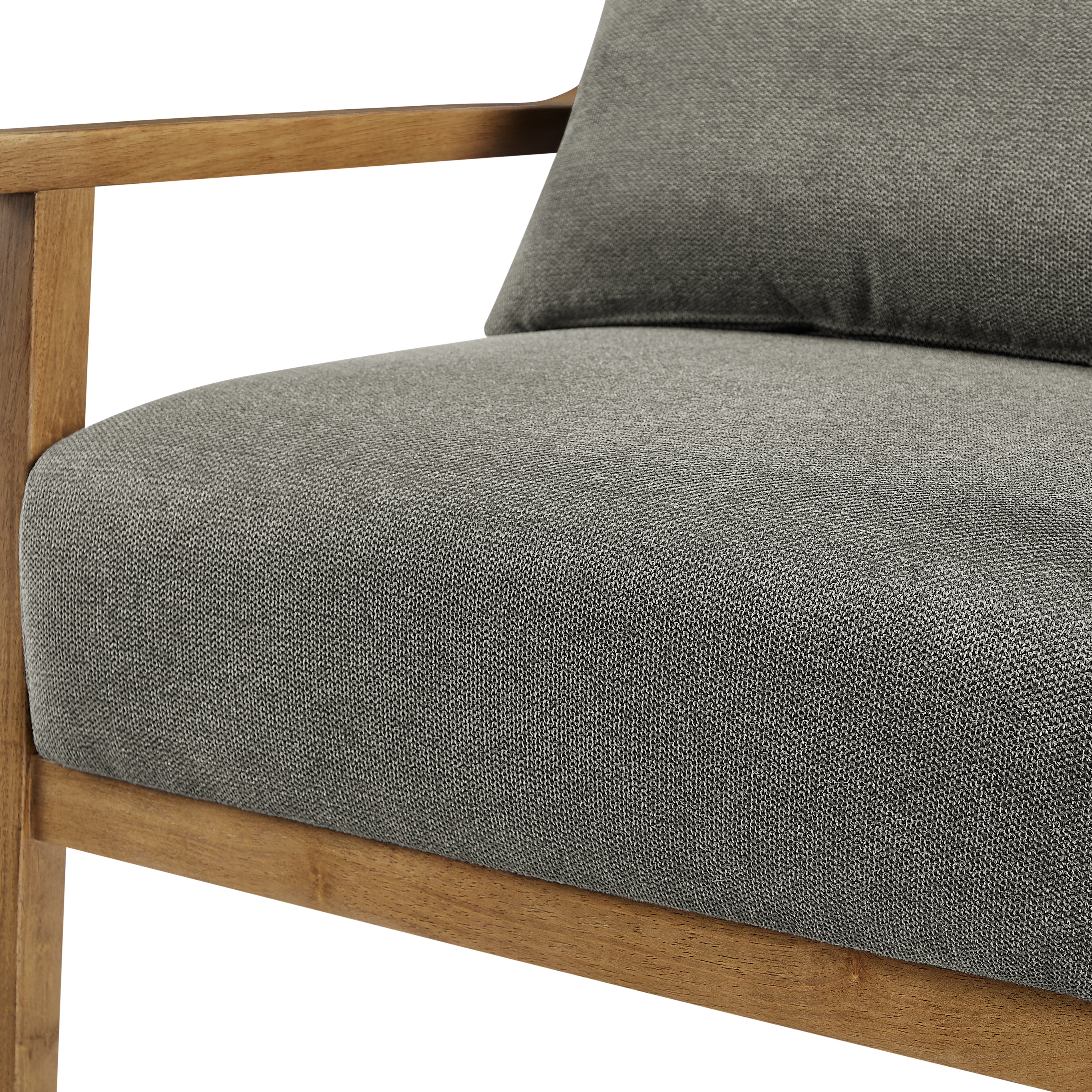 Reagan Wood Arm Accent Chair with Lumbar Pillow