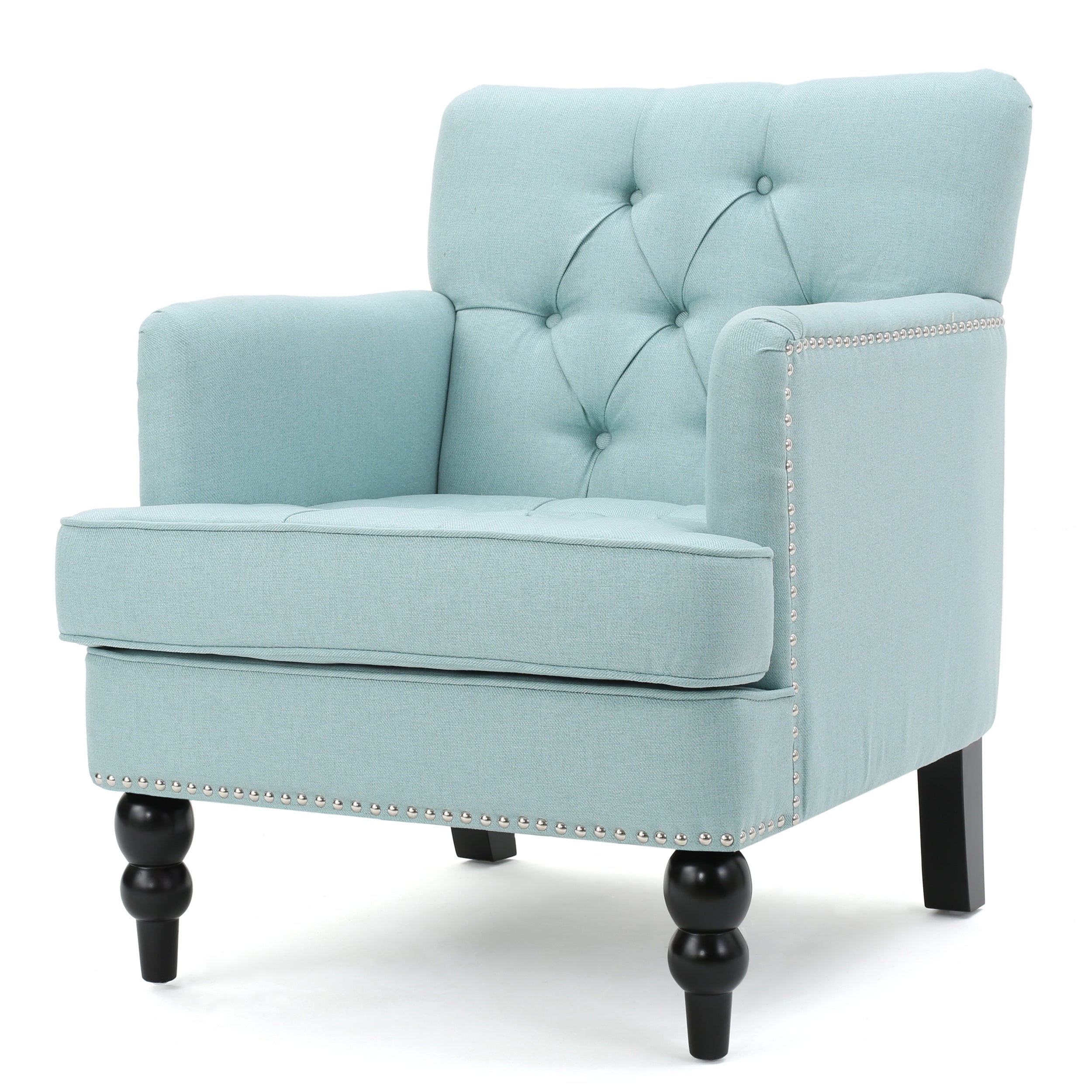 Harrison Tufted Club Chair with Button Tufting and Nailhead Trim