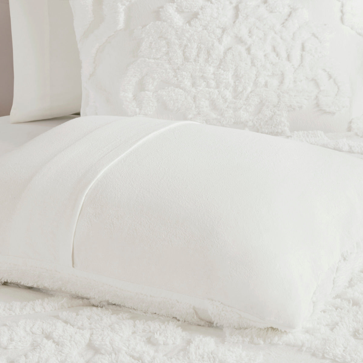 Viola 3-Piece Tufted Cotton Chenille Damask Comforter Set