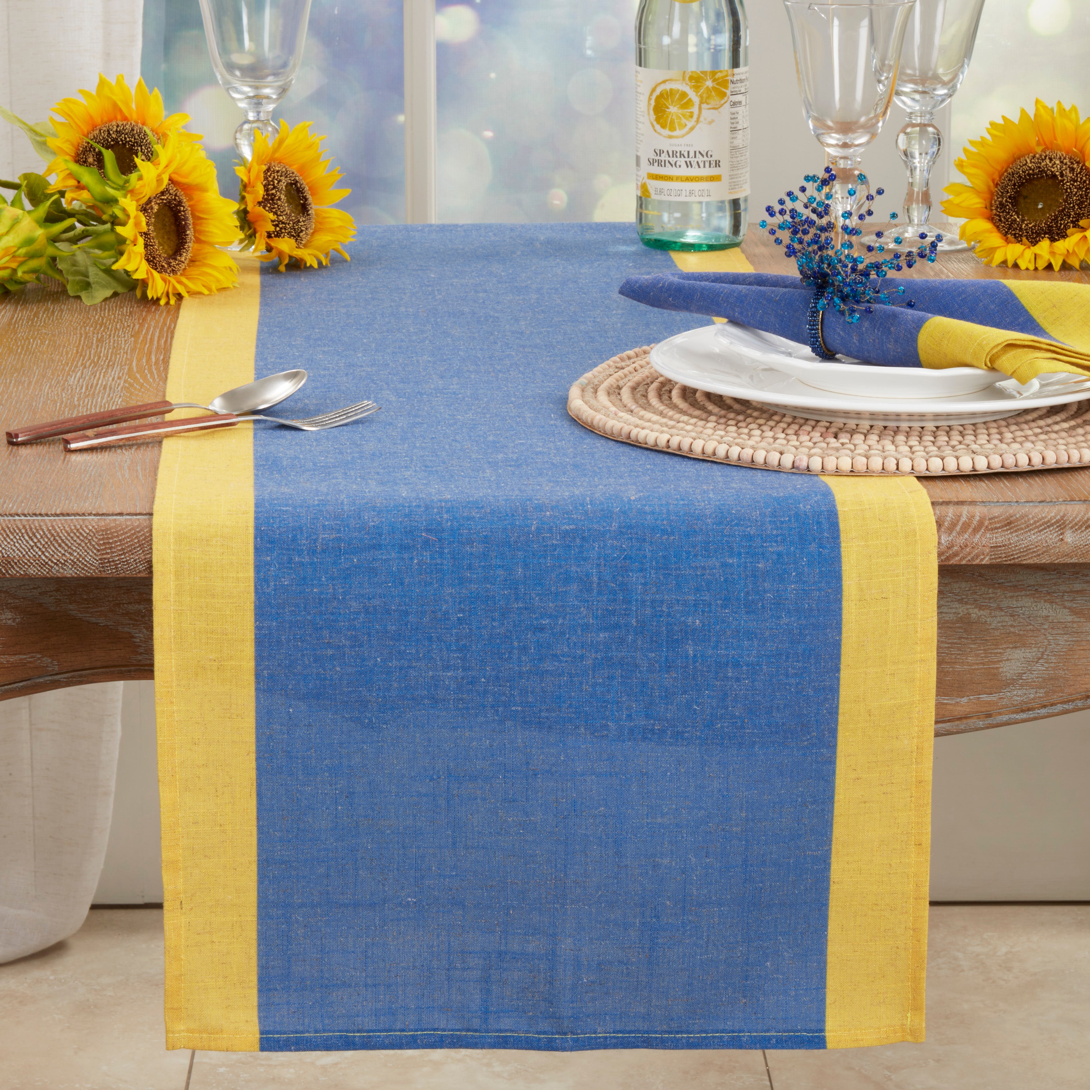 Color Block Border Table Runner