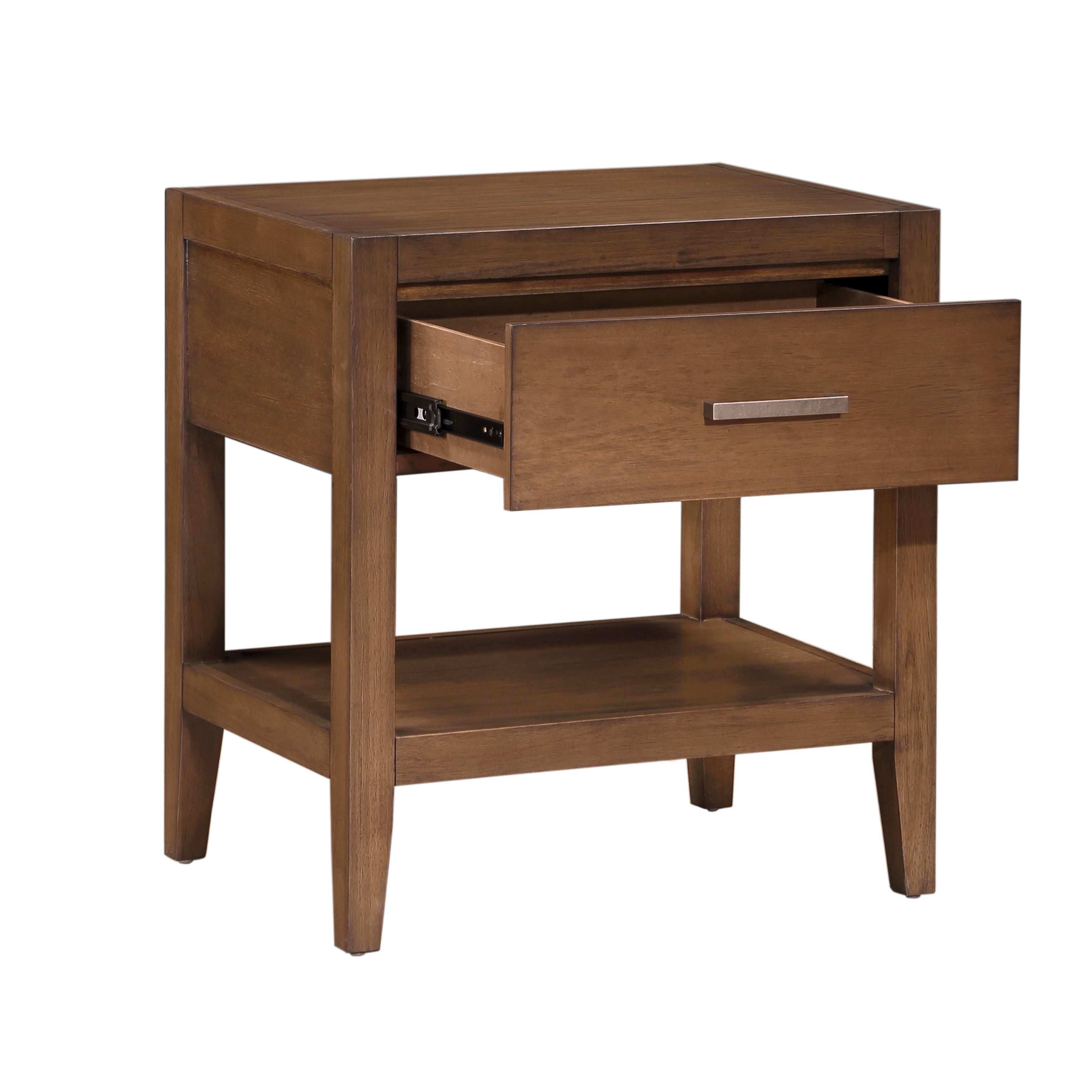 Nightstand with Drawer and Open Shelf