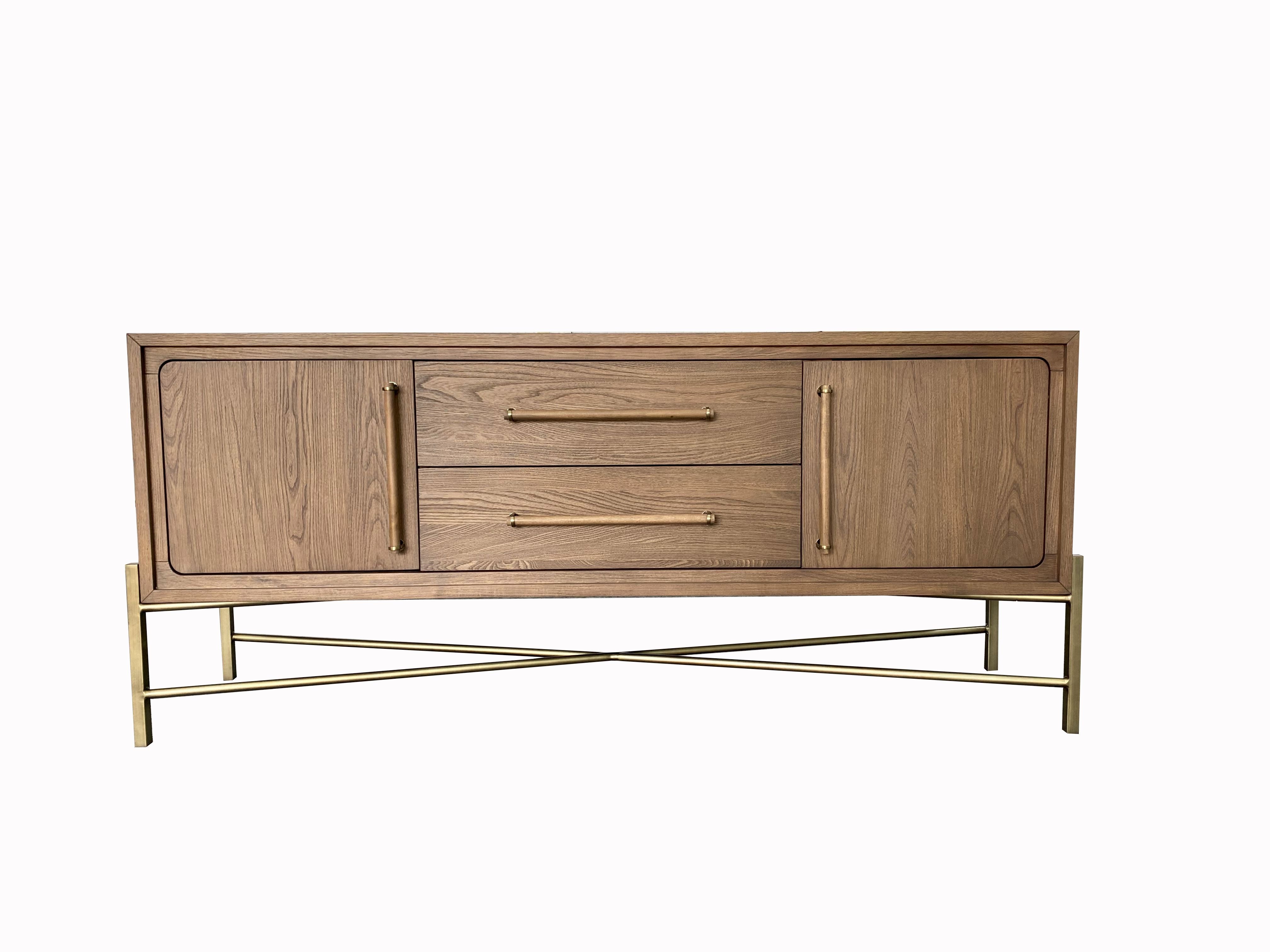 Sideboard with USB Charging Ports, 2 Drawers and 2 Doors